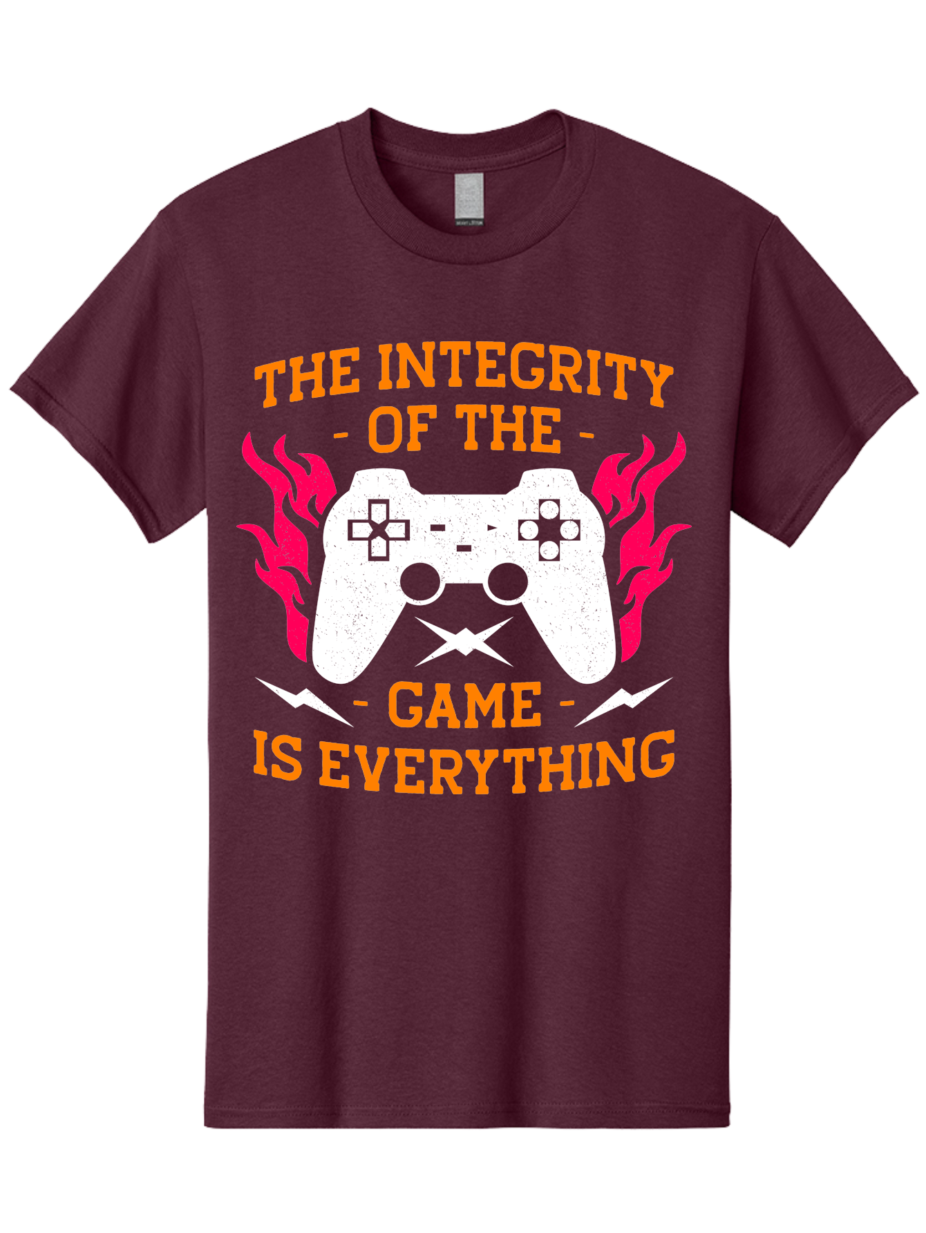The-Integrity-Of-The-Game-Is-Everything Men'S Graphic Tee, 100% Cotton, Comfortable Casual Summer Wear, Machine Washable, Gaming Quote, Video Game Controller, Gaming Culture, Esports, Fair Play, Gaming Community, Competitive Gaming, -  Aaa663