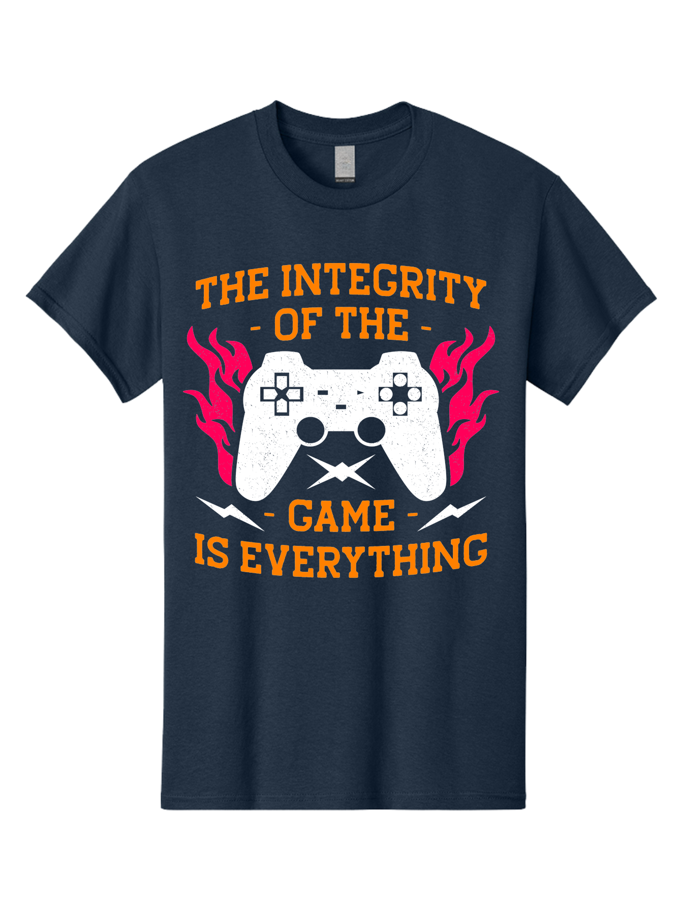 The-Integrity-Of-The-Game-Is-Everything Men'S Graphic Tee, 100% Cotton, Comfortable Casual Summer Wear, Machine Washable, Gaming Quote, Video Game Controller, Gaming Culture, Esports, Fair Play, Gaming Community, Competitive Gaming, -  Aaa663