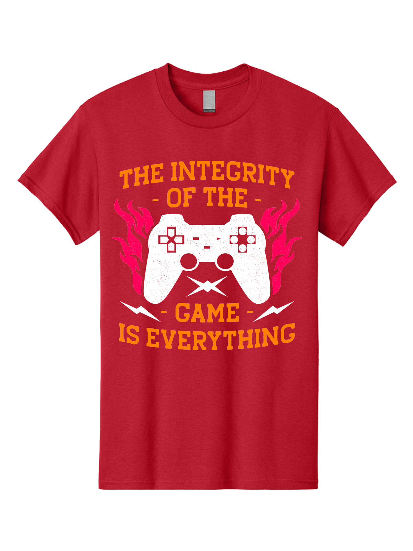 The-Integrity-Of-The-Game-Is-Everything Men'S Graphic Tee, 100% Cotton, Comfortable Casual Summer Wear, Machine Washable, Gaming Quote, Video Game Controller, Gaming Culture, Esports, Fair Play, Gaming Community, Competitive Gaming, -  Aaa663