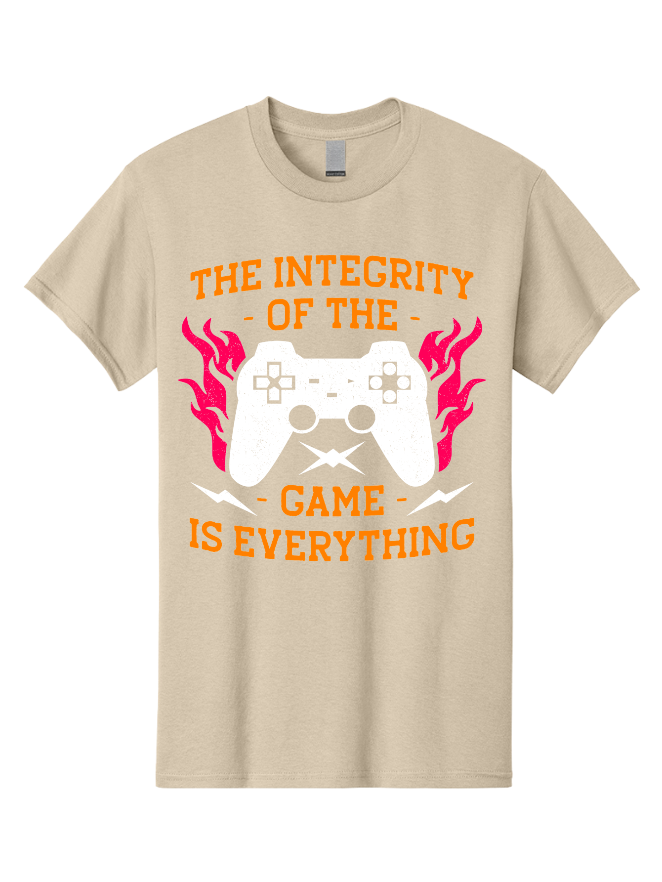 The-Integrity-Of-The-Game-Is-Everything Men'S Graphic Tee, 100% Cotton, Comfortable Casual Summer Wear, Machine Washable, Gaming Quote, Video Game Controller, Gaming Culture, Esports, Fair Play, Gaming Community, Competitive Gaming, -  Aaa663