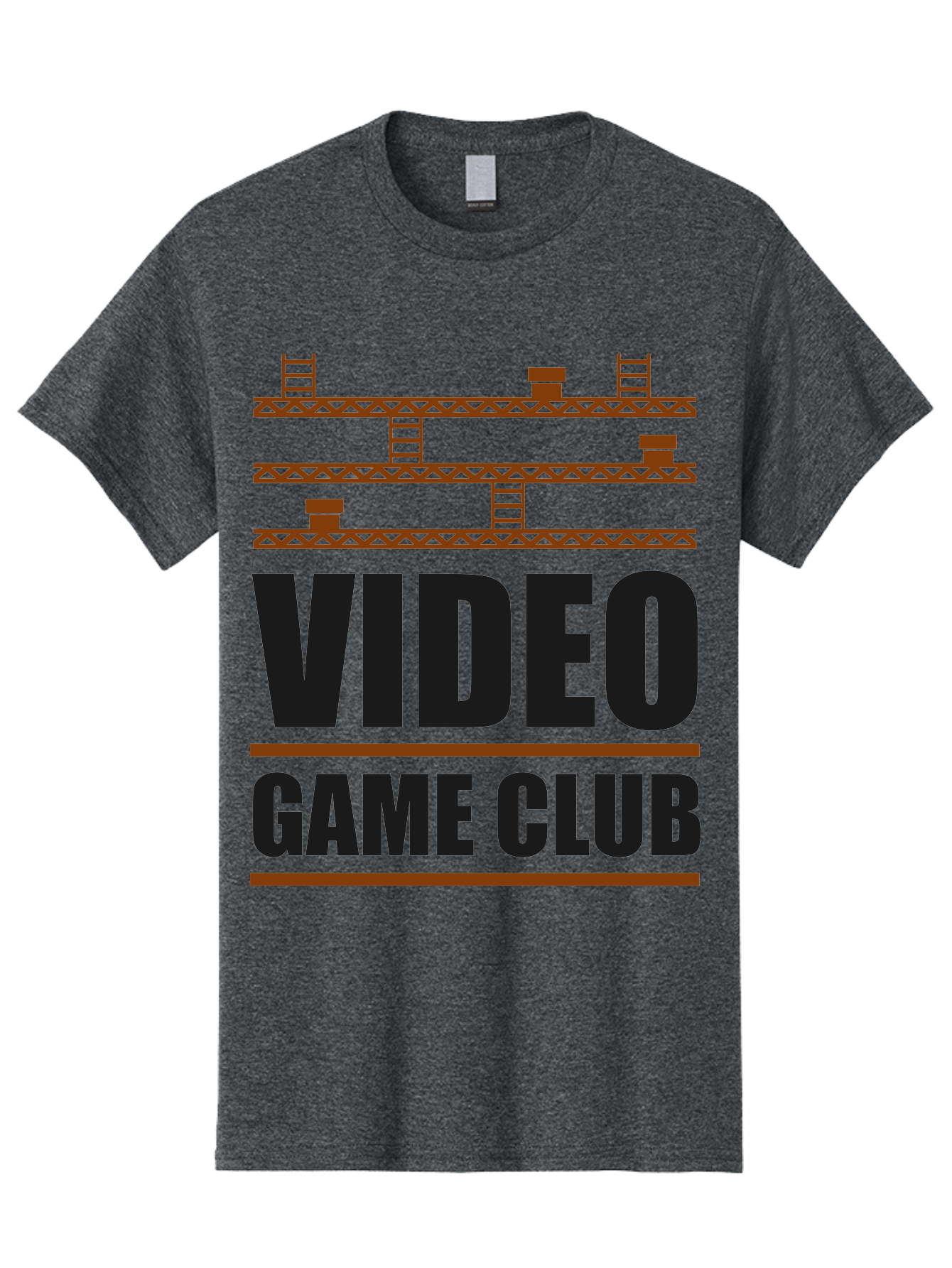 Video-Game-Club Men'S Graphic Tee, 100% Cotton, Comfortable Casual Summer Wear, Machine Washable, Video Game Club, Gaming Community, Retro Gaming, Pixel Art, Ladders, Platforms, Online Gaming Group, Gaming Culture -  Aaa665