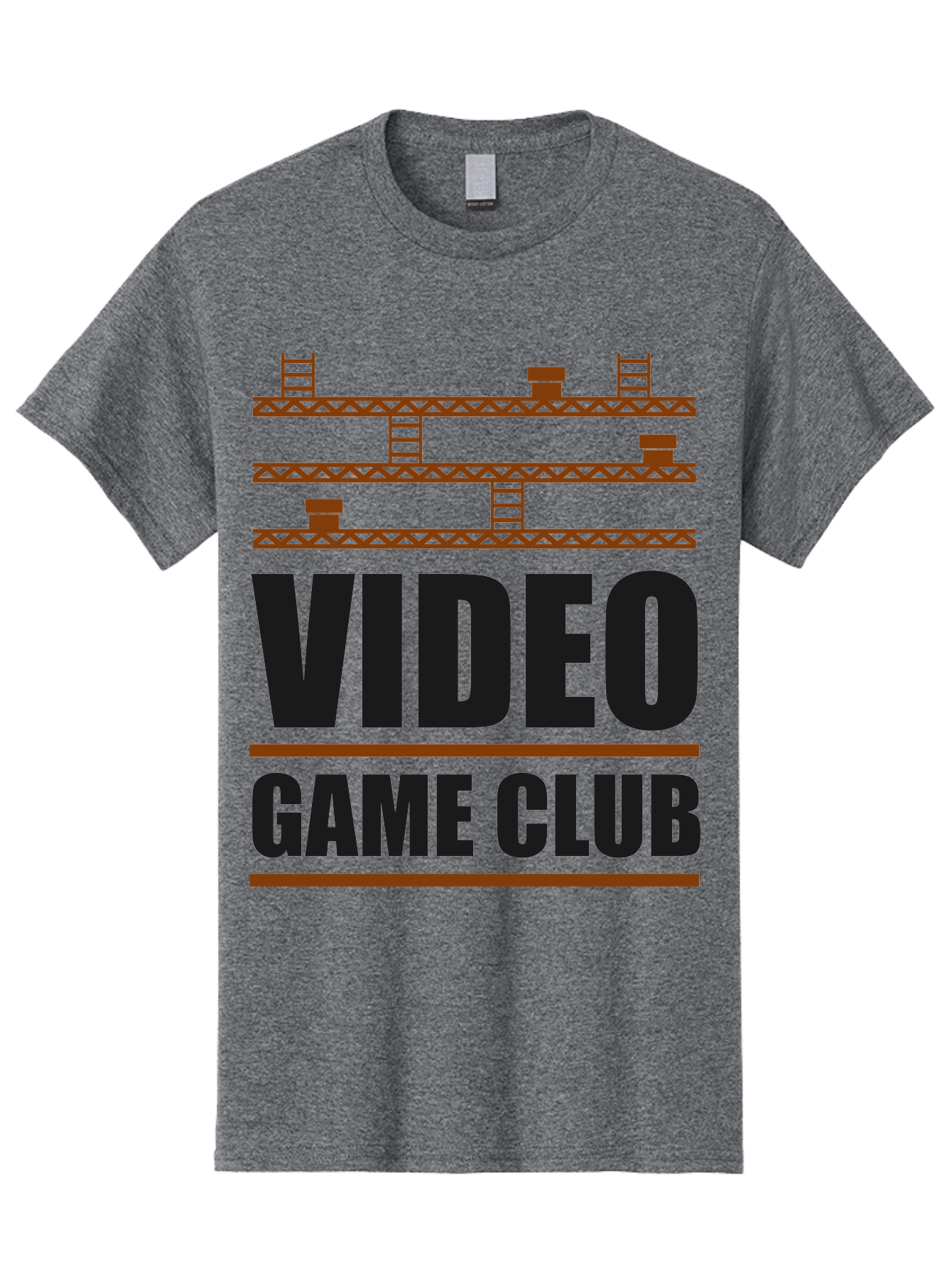 Video-Game-Club Men'S Graphic Tee, 100% Cotton, Comfortable Casual Summer Wear, Machine Washable, Video Game Club, Gaming Community, Retro Gaming, Pixel Art, Ladders, Platforms, Online Gaming Group, Gaming Culture -  Aaa665