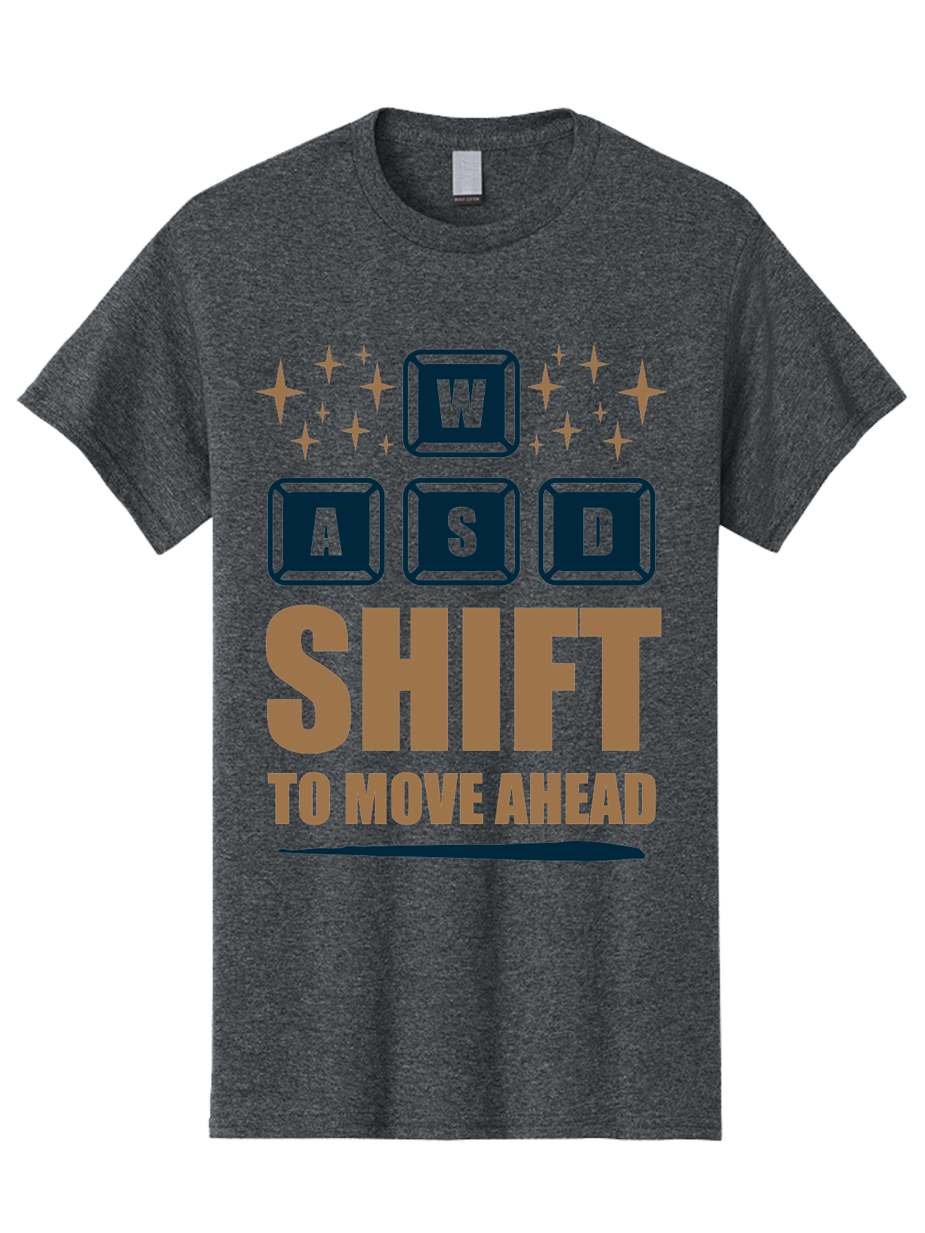 Wasd-Shift-To-Move-Ahead Men'S Graphic Tee, 100% Cotton, Comfortable Casual Summer Wear, Machine Washable, Gaming Keyboard Controls, Wasd Keys, Shift Key, Gaming Tips, Move Ahead, Progress, Gaming Movement, Keyboard Shortcuts, Gaming Advice -  Aaa667