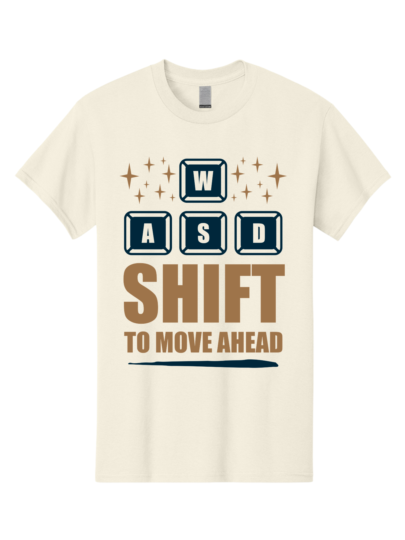 Wasd-Shift-To-Move-Ahead Men'S Graphic Tee, 100% Cotton, Comfortable Casual Summer Wear, Machine Washable, Gaming Keyboard Controls, Wasd Keys, Shift Key, Gaming Tips, Move Ahead, Progress, Gaming Movement, Keyboard Shortcuts, Gaming Advice -  Aaa667