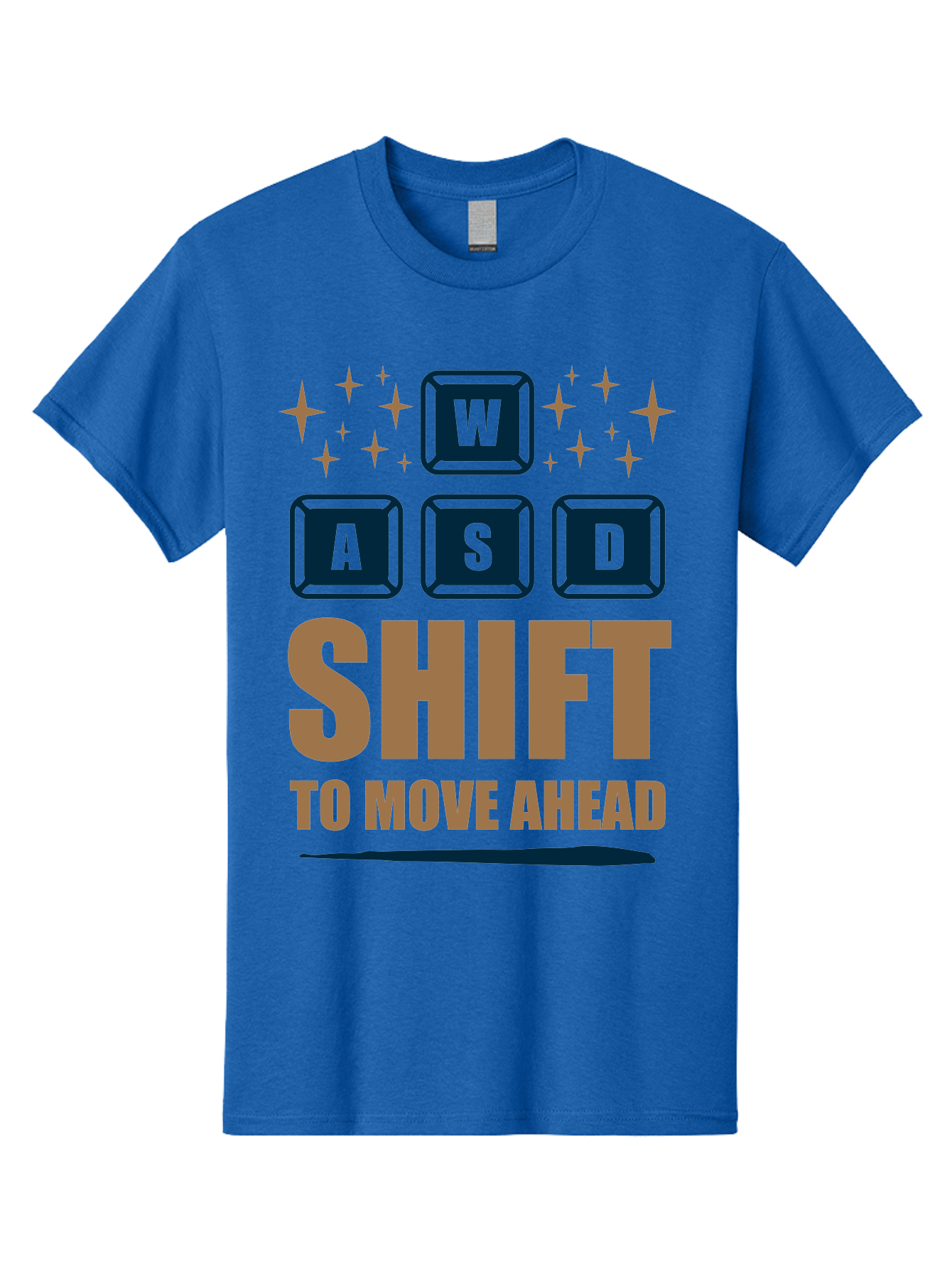 Wasd-Shift-To-Move-Ahead Men'S Graphic Tee, 100% Cotton, Comfortable Casual Summer Wear, Machine Washable, Gaming Keyboard Controls, Wasd Keys, Shift Key, Gaming Tips, Move Ahead, Progress, Gaming Movement, Keyboard Shortcuts, Gaming Advice -  Aaa667