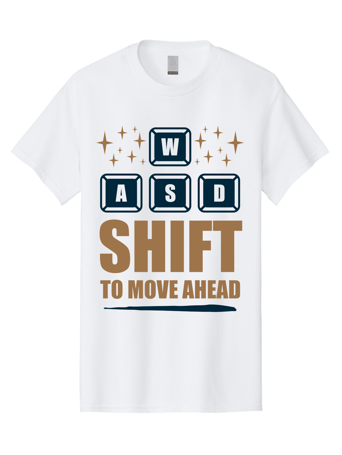 Wasd-Shift-To-Move-Ahead Men'S Graphic Tee, 100% Cotton, Comfortable Casual Summer Wear, Machine Washable, Gaming Keyboard Controls, Wasd Keys, Shift Key, Gaming Tips, Move Ahead, Progress, Gaming Movement, Keyboard Shortcuts, Gaming Advice -  Aaa667