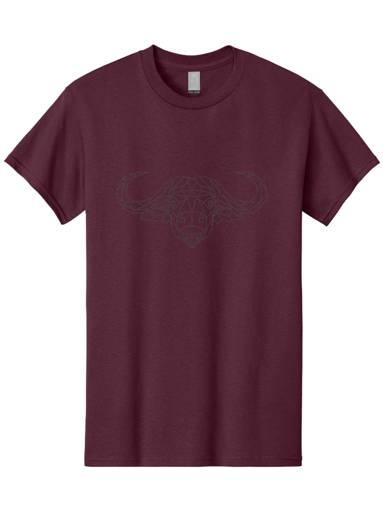 geometric bull head, minimalist design, modern art, low poly style, black outline, abstract animal, futuristic illustration, bull face