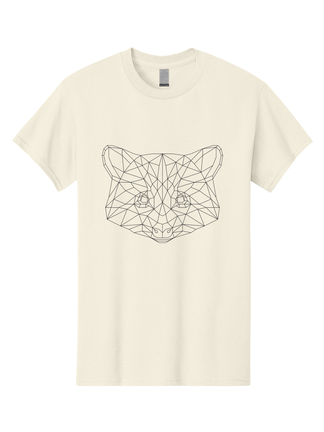 Geometric-Cat-Head Men'S Graphic Tee, 100% Cotton, Comfortable Casual Summer Wear, Machine Washable, Low Poly Cat Face, Geometric Cat Design, Modern Cat Illustration, Abstract Cat Art, Minimalist Cat Graphic, Digital Cat Artwork, -  Aaa690