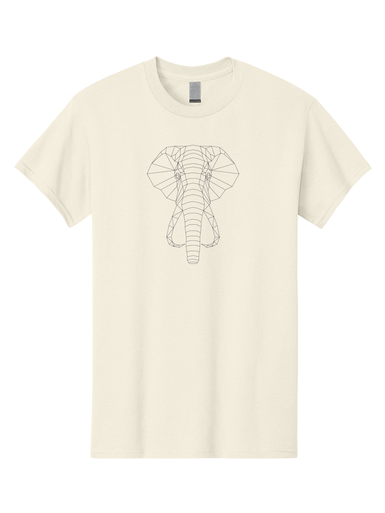 Geometric-Elephant-Head-1 Men'S Graphic Tee, 100% Cotton, Comfortable Casual Summer Wear, Machine Washable, Geometric Elephant Head, Low Poly Art, Minimalist Design, Black And White, Simple Shapes, Stylized Elephant, Modern Illustration, -  Aaa694