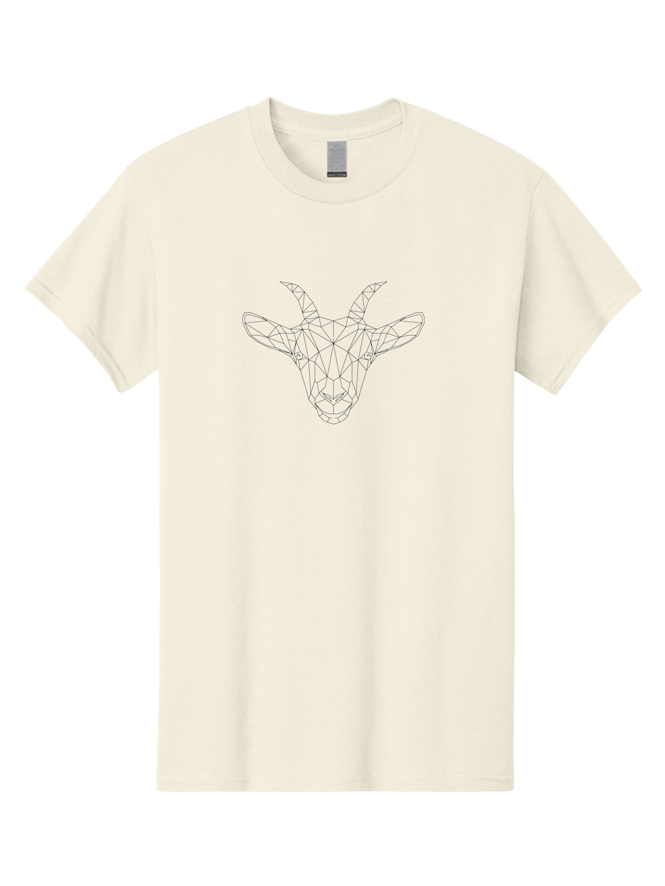 Geometric-Goat-Head Men'S Graphic Tee, 100% Cotton, Comfortable Casual Summer Wear, Machine Washable, Geometric Goat, Polygonal Art, Minimalist Design, Wireframe Goat, Modern Illustration, Abstract Animal Art, Low Poly Goat Head, -  Aaa700