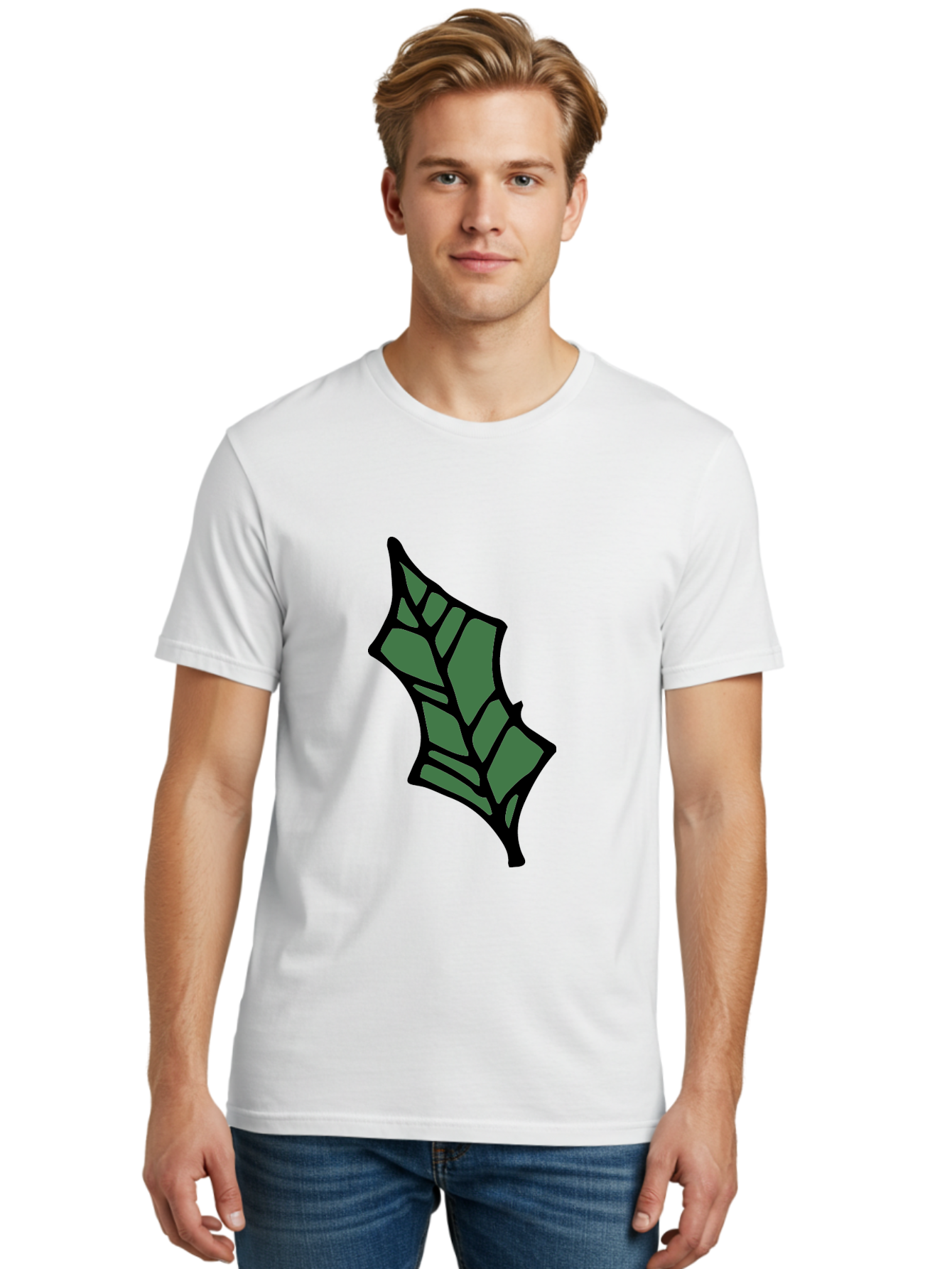 Bat-Wing Men'S Graphic Tee, 100% Cotton, Comfortable Casual Summer Wear, Machine Washable, Cartoon Bat, Simple Design, Dark Green, Black Outline, Geometric Shapes, Cartoon Style, Simple Illustration, Bat Symbol, Graphic Element -  Aaa752