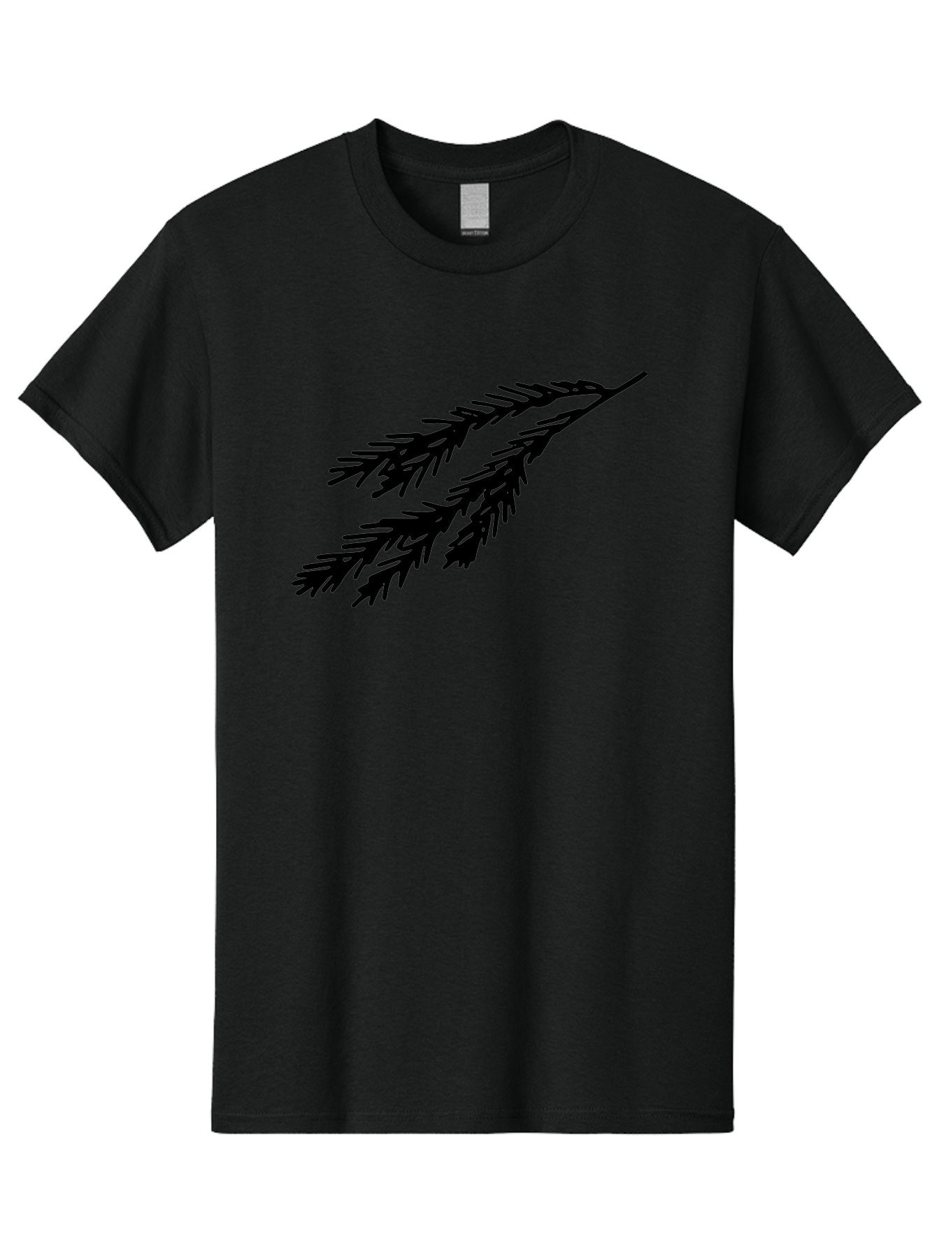 Black-Branches Men'S Graphic Tee, 100% Cotton, Comfortable Casual Summer Wear, Machine Washable, Fir Branch Silhouette, Black Fir Branch, Simple Design, Minimalist Art, Evergreen Branch, Botanical Illustration, Graphic Design Element -  Aaa759