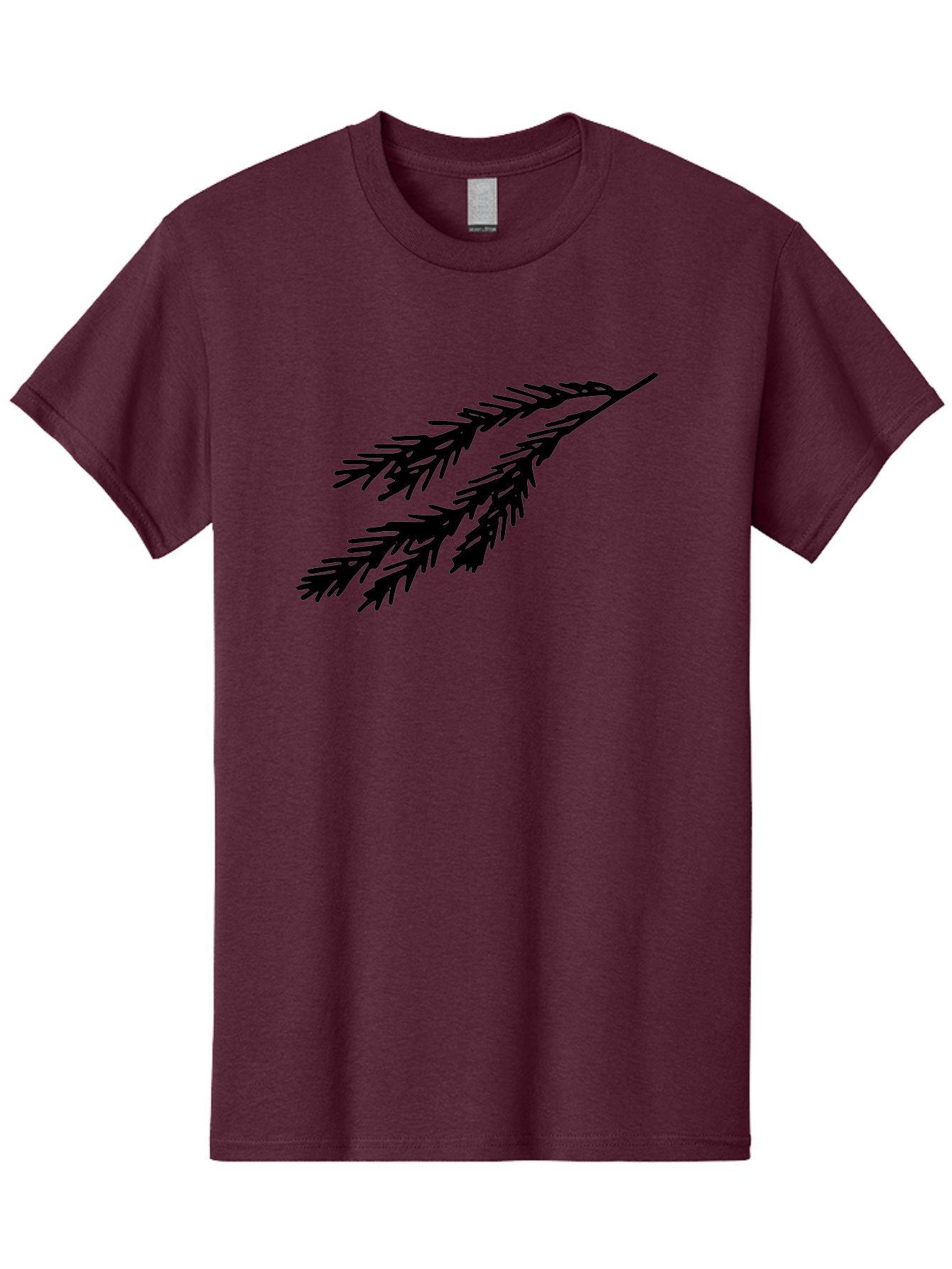 Black-Branches Men'S Graphic Tee, 100% Cotton, Comfortable Casual Summer Wear, Machine Washable, Fir Branch Silhouette, Black Fir Branch, Simple Design, Minimalist Art, Evergreen Branch, Botanical Illustration, Graphic Design Element -  Aaa759