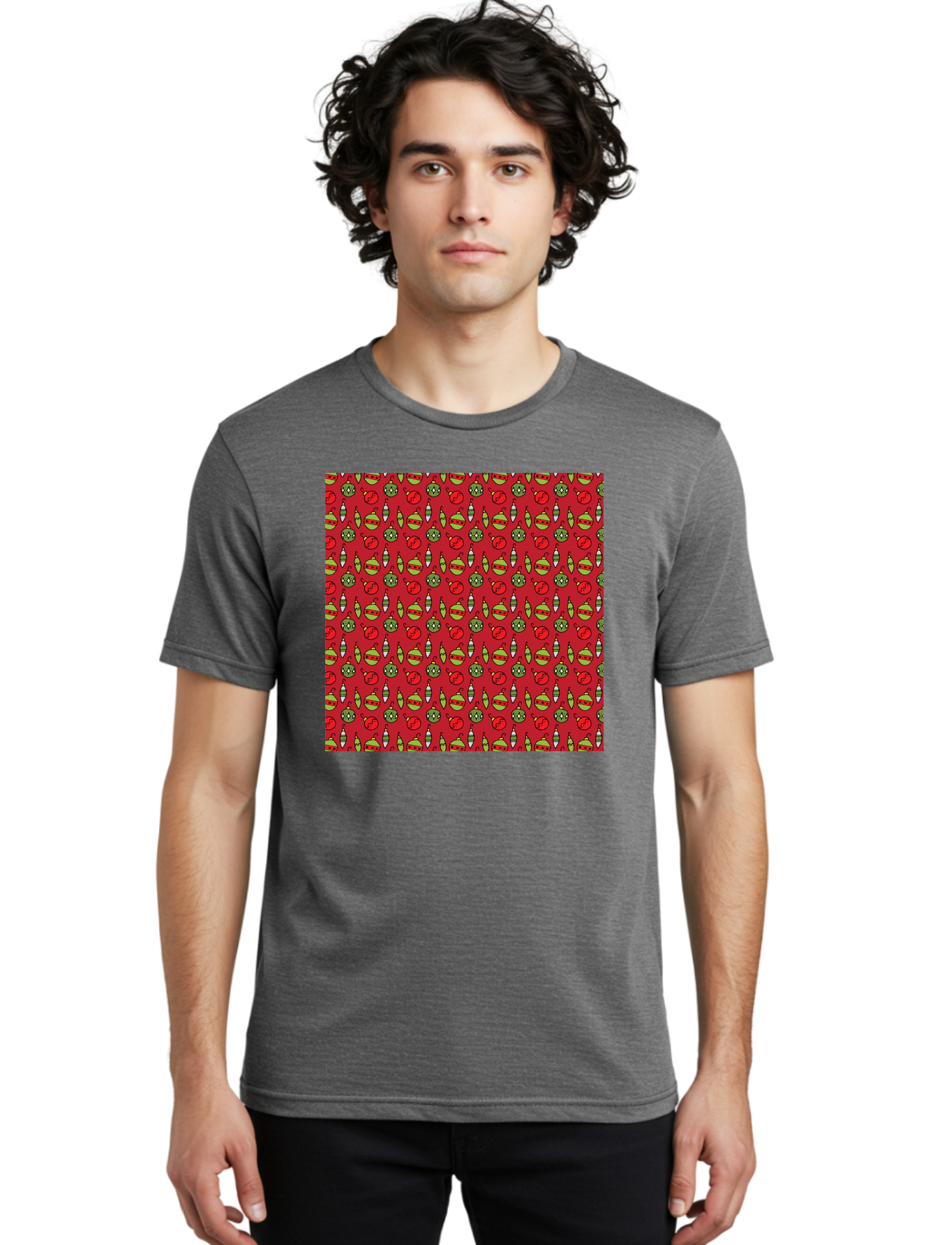 Bombs-Pattern Men'S Graphic Tee, 100% Cotton, Comfortable Casual Summer Wear, Machine Washable, Bombs And Emoji, Cartoon Graphics, War Symbols, Red Background, Green And Red Colors, Cute Illustrations, Funny Patterns, Danger Signs, -  Aaa770