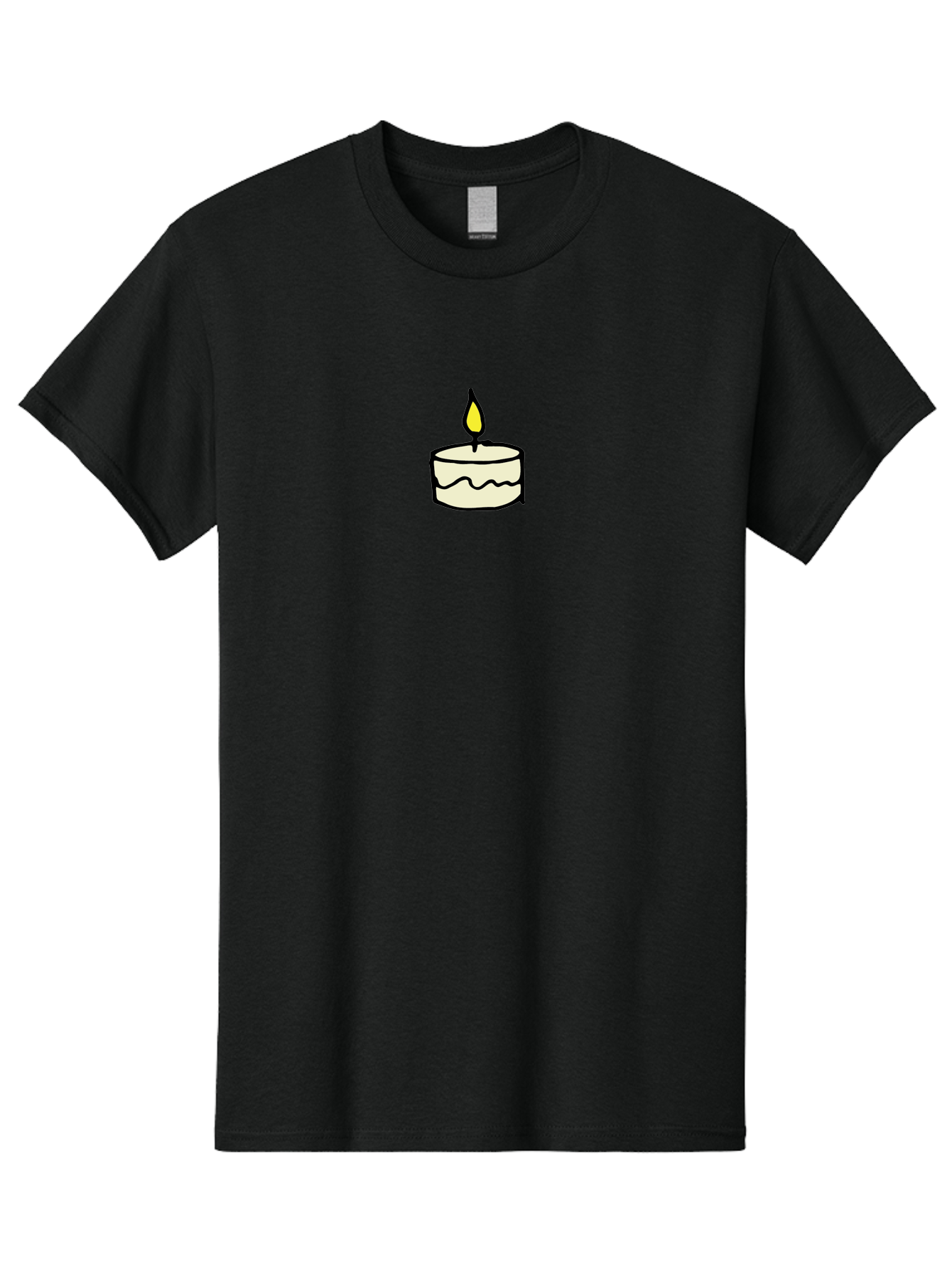 Candle-4 Men'S Graphic Tee, 100% Cotton, Comfortable Casual Summer Wear, Machine Washable, Candle With Yellow Flame, Birthday Candle, Wax Melting, Soft Glow, Warm Ambiance, Festive Decor, Celebration Atmosphere, Simple Illustration -  Aaa777