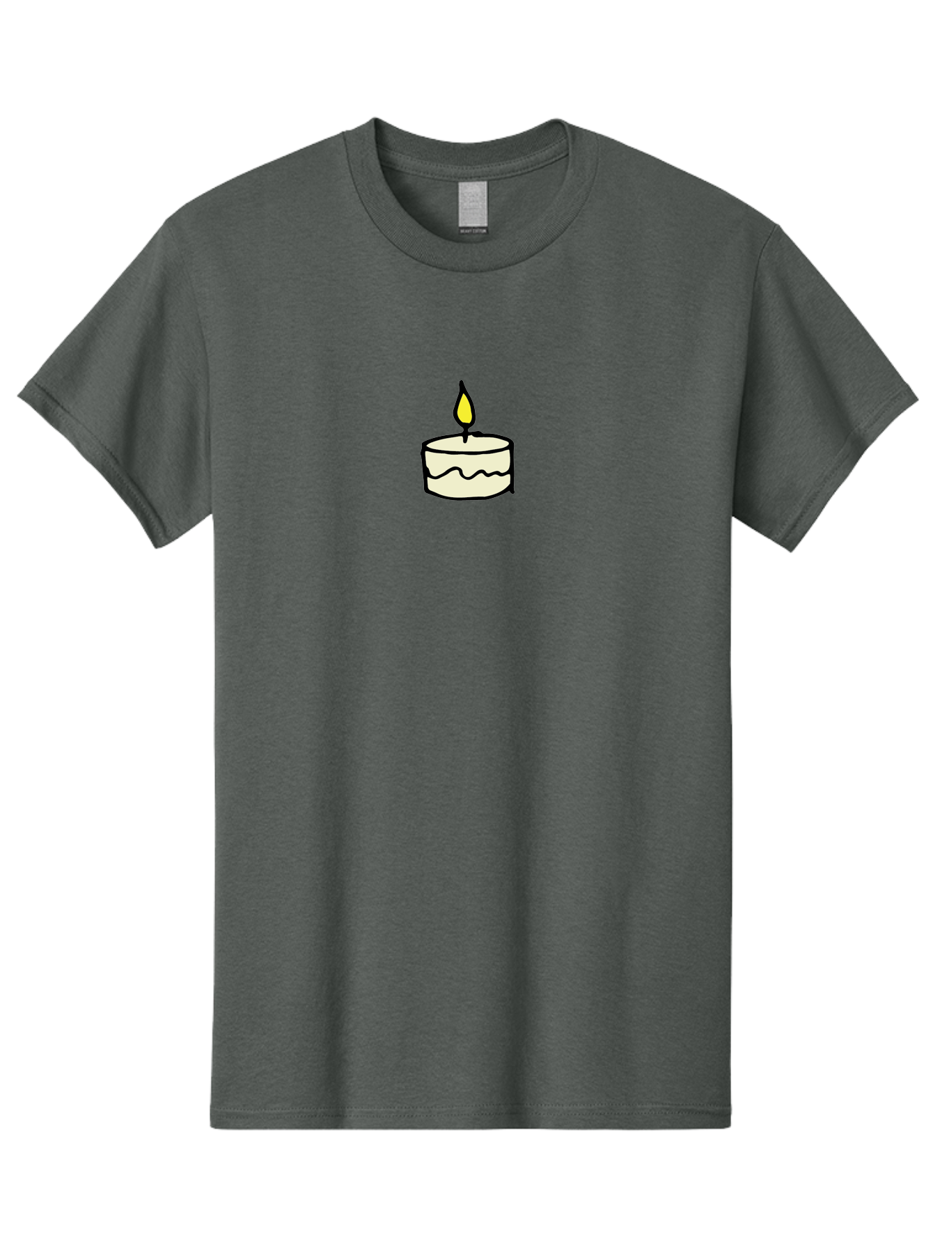 Candle-4 Men'S Graphic Tee, 100% Cotton, Comfortable Casual Summer Wear, Machine Washable, Candle With Yellow Flame, Birthday Candle, Wax Melting, Soft Glow, Warm Ambiance, Festive Decor, Celebration Atmosphere, Simple Illustration -  Aaa777