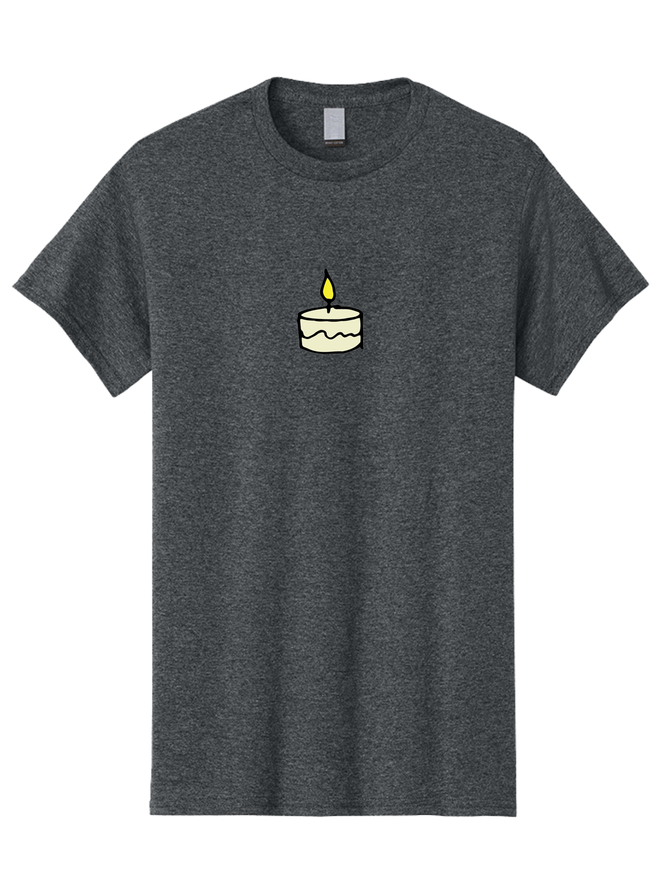 Candle-4 Men'S Graphic Tee, 100% Cotton, Comfortable Casual Summer Wear, Machine Washable, Candle With Yellow Flame, Birthday Candle, Wax Melting, Soft Glow, Warm Ambiance, Festive Decor, Celebration Atmosphere, Simple Illustration -  Aaa777