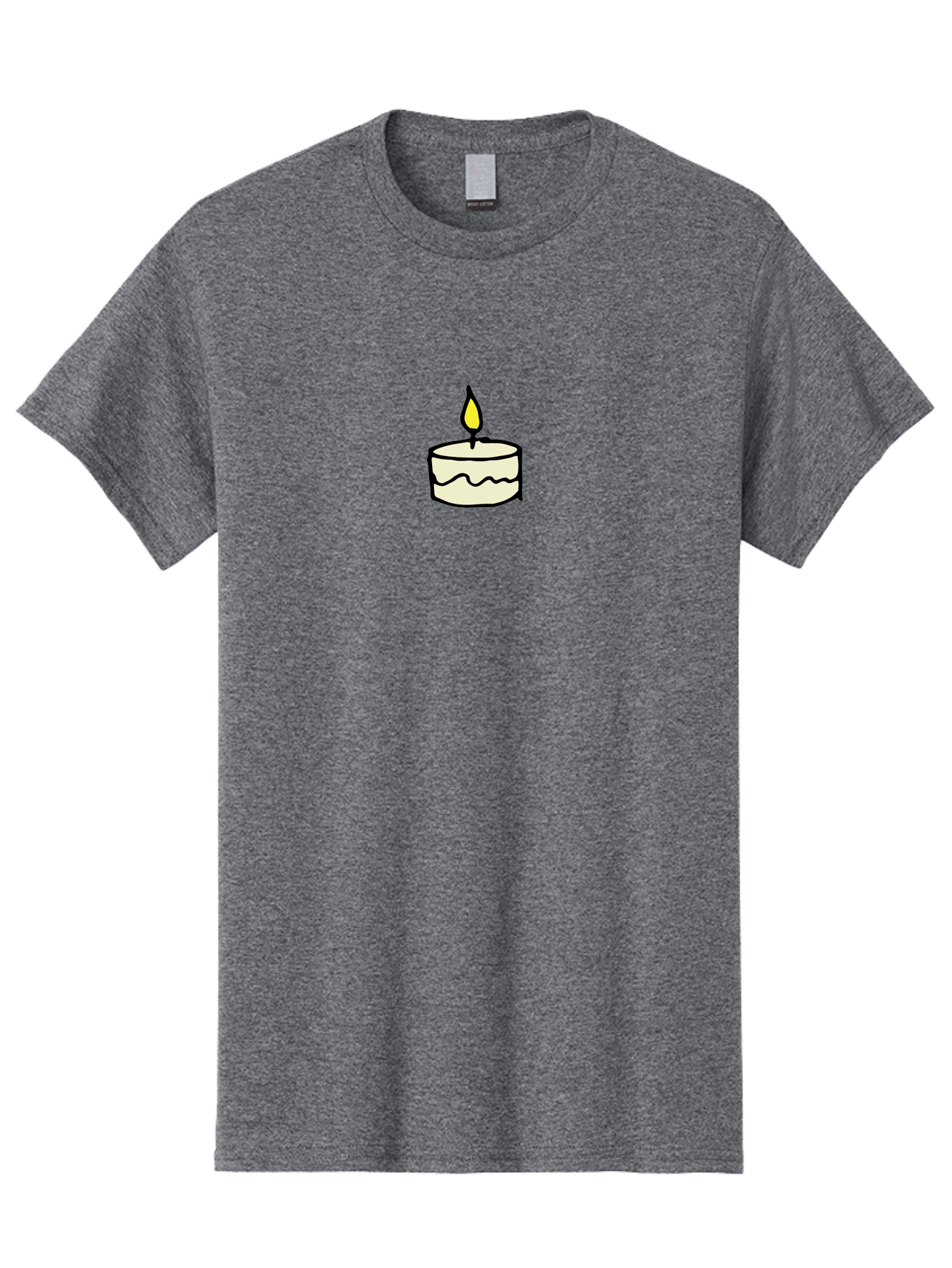 Candle-4 Men'S Graphic Tee, 100% Cotton, Comfortable Casual Summer Wear, Machine Washable, Candle With Yellow Flame, Birthday Candle, Wax Melting, Soft Glow, Warm Ambiance, Festive Decor, Celebration Atmosphere, Simple Illustration -  Aaa777