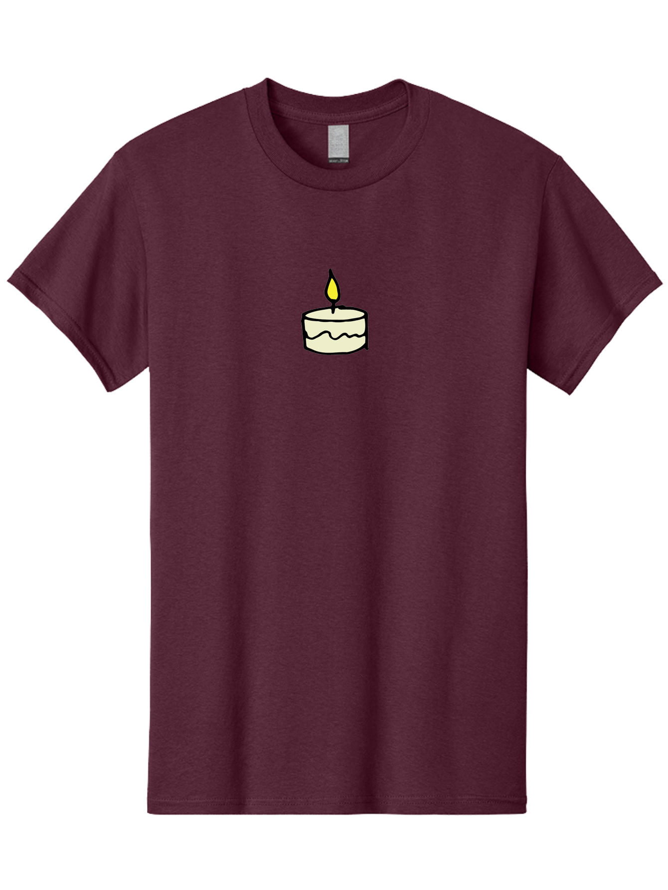 Candle-4 Men'S Graphic Tee, 100% Cotton, Comfortable Casual Summer Wear, Machine Washable, Candle With Yellow Flame, Birthday Candle, Wax Melting, Soft Glow, Warm Ambiance, Festive Decor, Celebration Atmosphere, Simple Illustration -  Aaa777