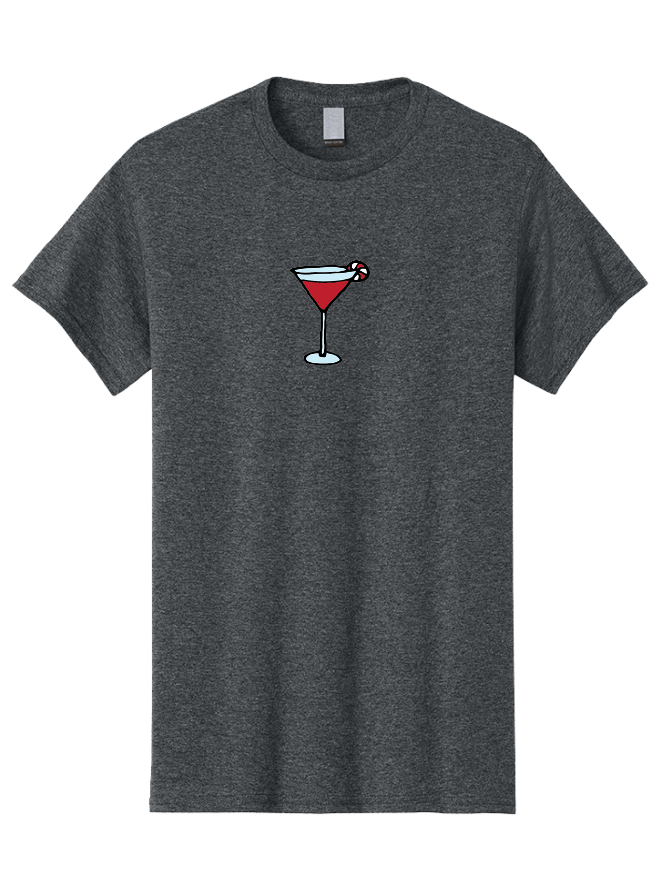 Candy-Cane-Martini-1 Men'S Graphic Tee, 100% Cotton, Comfortable Casual Summer Wear, Machine Washable, Red Martini, Candy Cane Garnish, Festive Cocktail, Holiday Drink, Sweet Treat, Christmas Party, Cocktail Hour -  Aaa781