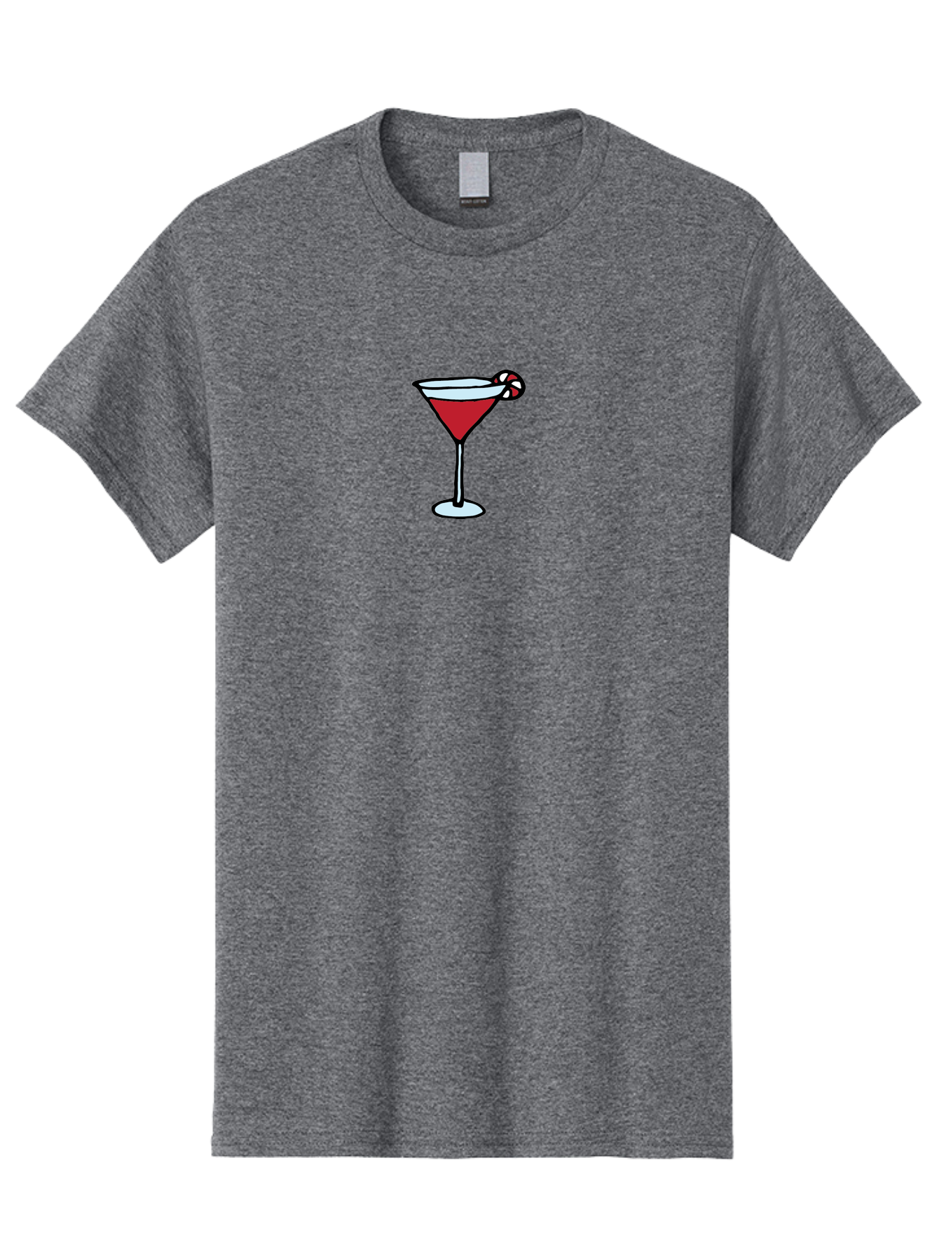 Candy-Cane-Martini-1 Men'S Graphic Tee, 100% Cotton, Comfortable Casual Summer Wear, Machine Washable, Red Martini, Candy Cane Garnish, Festive Cocktail, Holiday Drink, Sweet Treat, Christmas Party, Cocktail Hour -  Aaa781