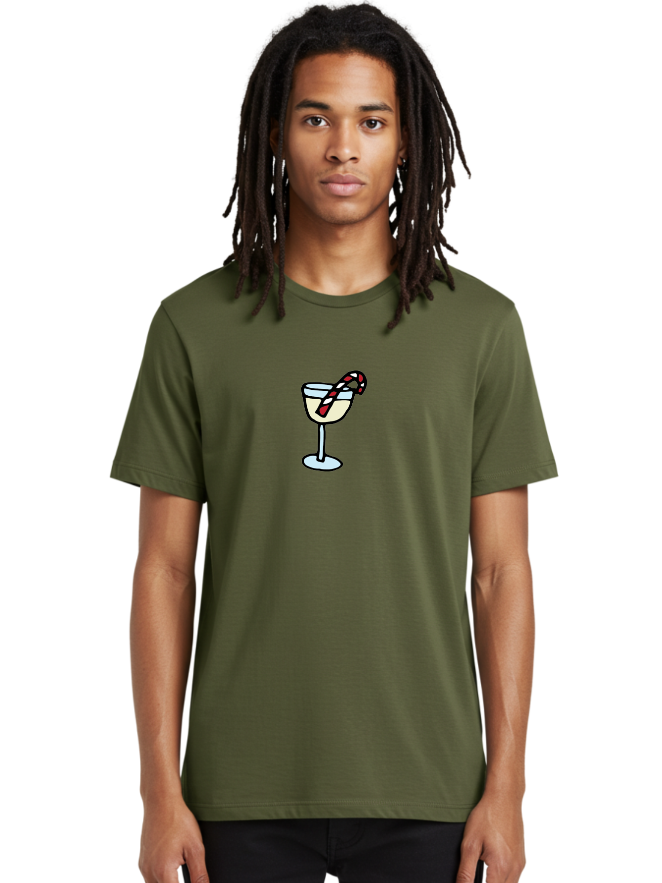 Candy-Cane-Martini-2 Men'S Graphic Tee, 100% Cotton, Comfortable Casual Summer Wear, Machine Washable, Candy Cane Martini, Festive Drink, Holiday Cocktail, Christmas Treat, Sweet Indulgence, Peppermint Delight, Winter Wonderland -  Aaa782