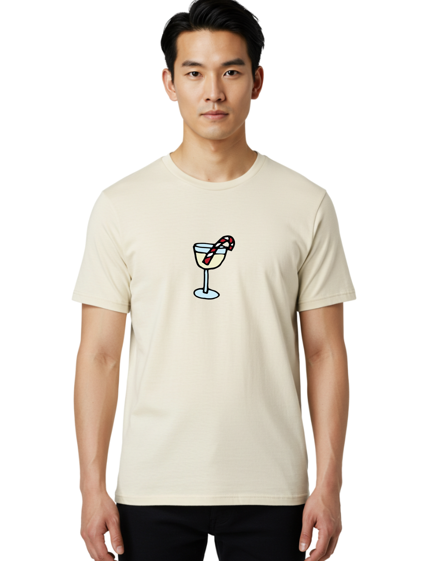 Candy-Cane-Martini-2 Men'S Graphic Tee, 100% Cotton, Comfortable Casual Summer Wear, Machine Washable, Candy Cane Martini, Festive Drink, Holiday Cocktail, Christmas Treat, Sweet Indulgence, Peppermint Delight, Winter Wonderland -  Aaa782
