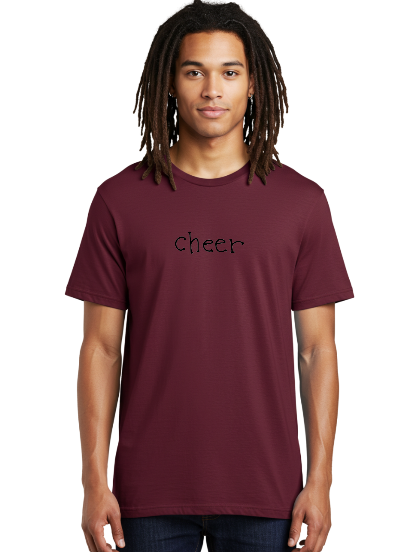 Cheer-3 Men'S Graphic Tee, 100% Cotton, Comfortable Casual Summer Wear, Machine Washable, Cheer Text, Motivational Phrase, Positive Vibes, Encouragement, Inspirational Quote, Cheerleading Spirit -  Aaa795