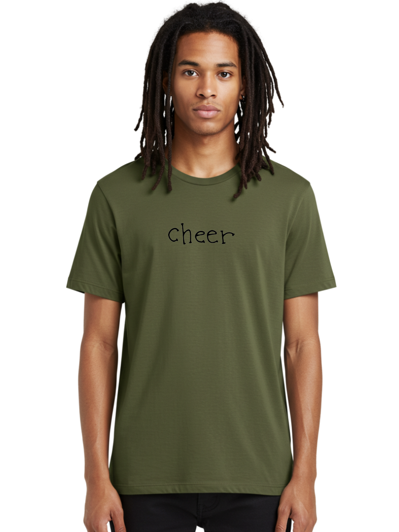 Cheer-3 Men'S Graphic Tee, 100% Cotton, Comfortable Casual Summer Wear, Machine Washable, Cheer Text, Motivational Phrase, Positive Vibes, Encouragement, Inspirational Quote, Cheerleading Spirit -  Aaa795