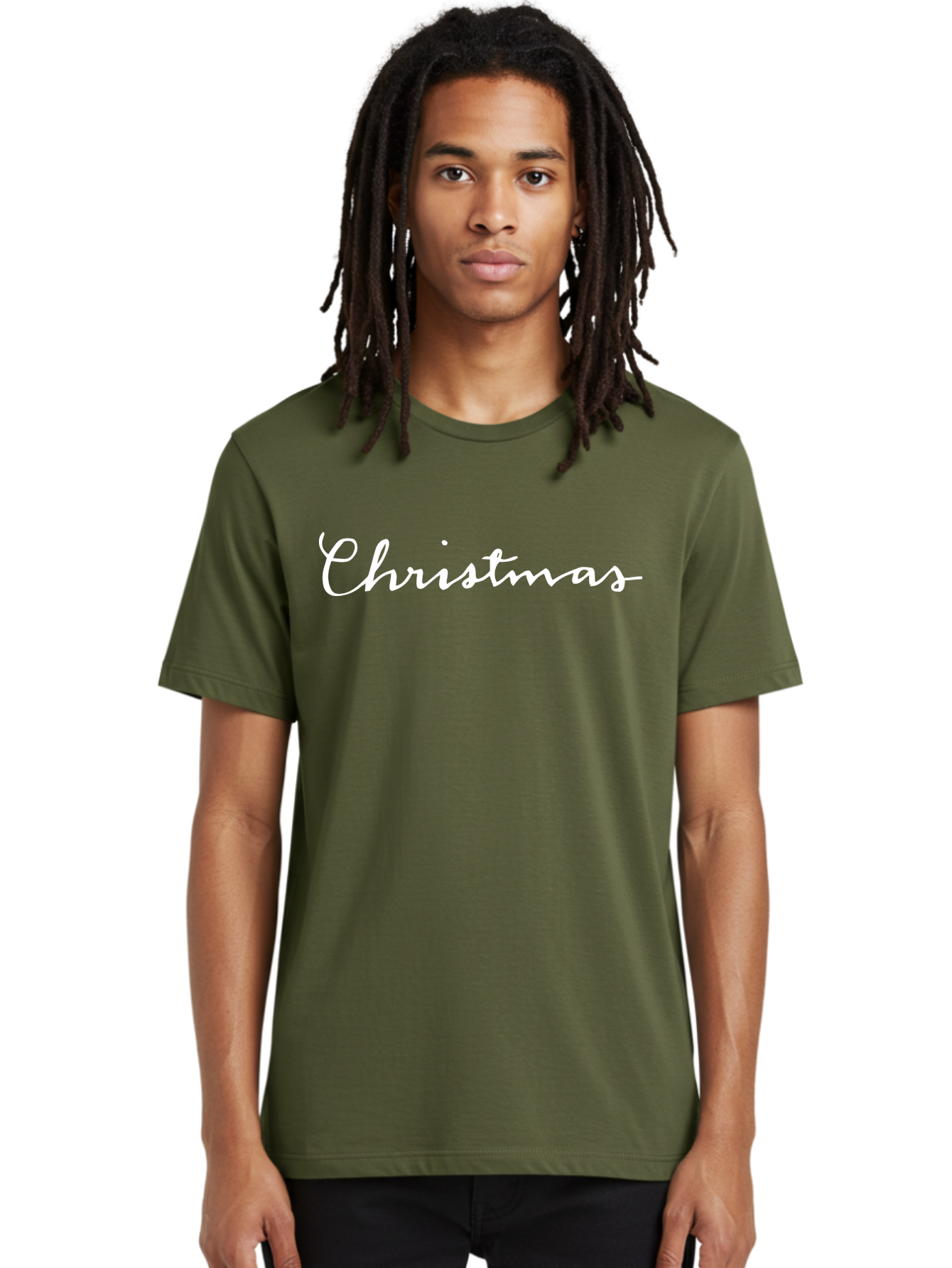 Christmas-1 Men'S Graphic Tee, 100% Cotton, Comfortable Casual Summer Wear, Machine Washable, Christmas, Holiday Season, Festive Atmosphere, Winter Wonderland, Holiday Cheer, Christmas Magic, White Cursive Text -  Aaa801