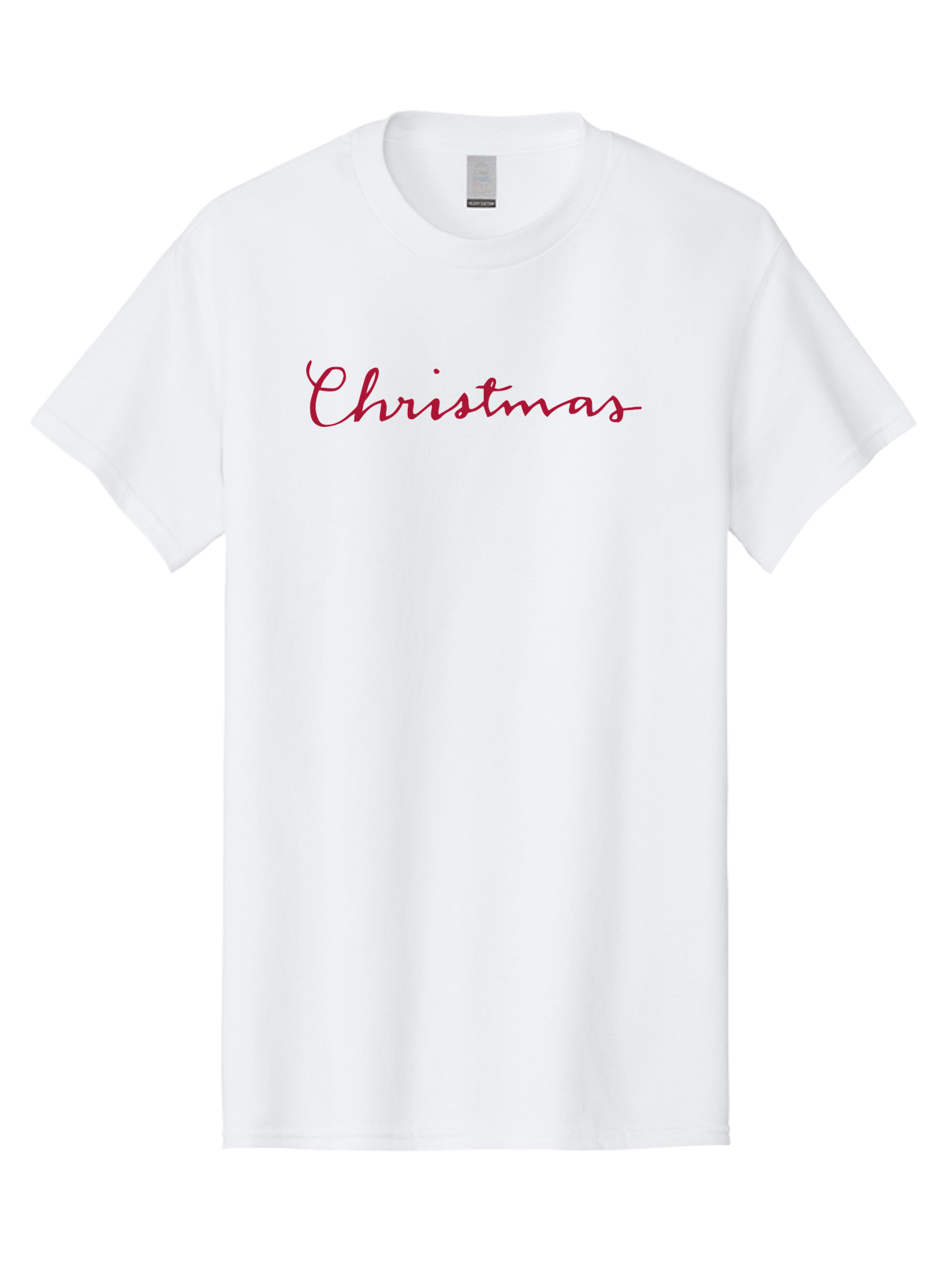 Christmas-2 Men'S Graphic Tee, 100% Cotton, Comfortable Casual Summer Wear, Machine Washable, Christmas Theme, Holiday Season, Festive Vibes, Red Cursive Text, Xmas Greeting, Winter Celebration, Holiday Cheer -  Aaa802