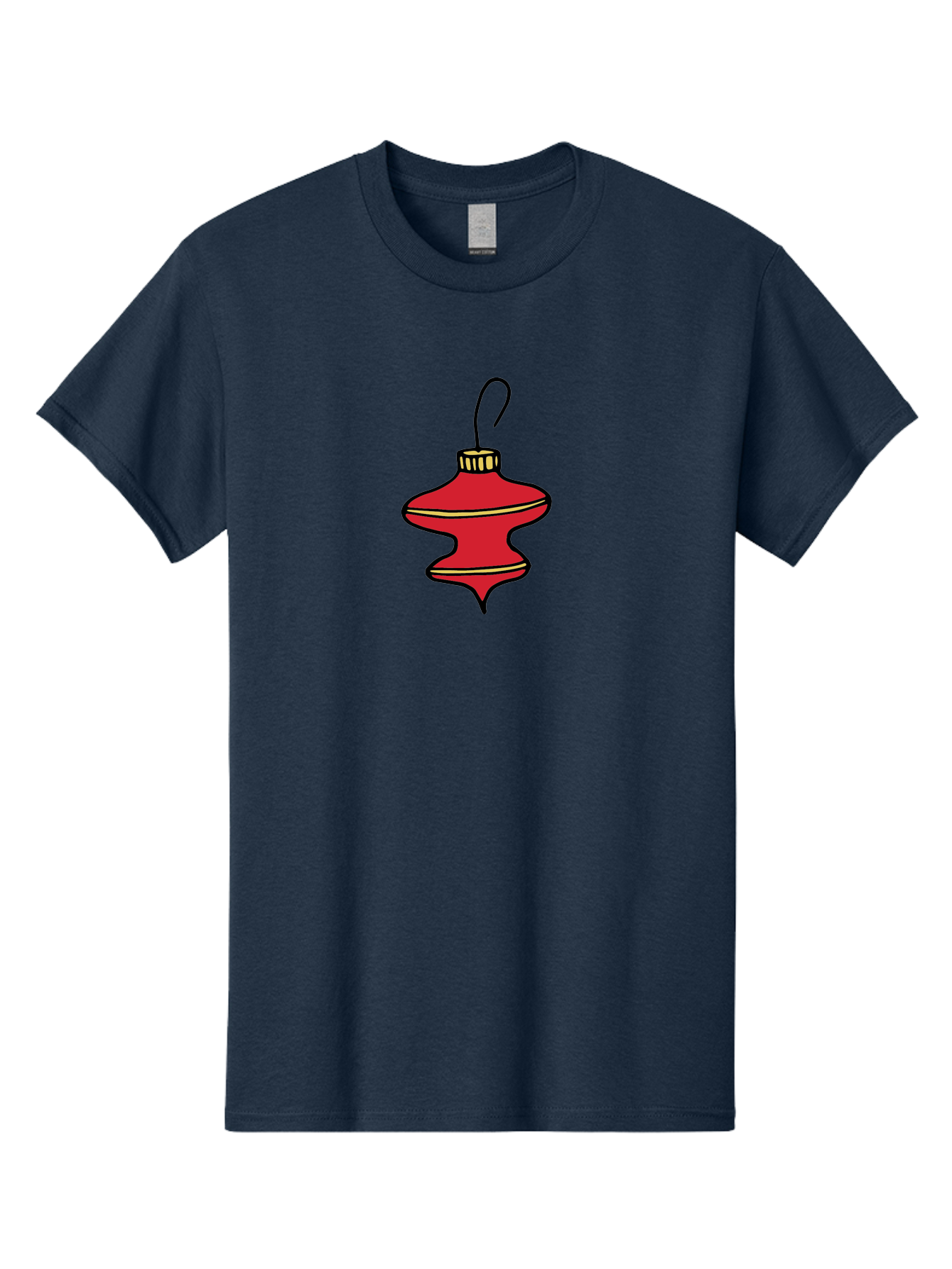 Christmas-Ornament-2 Men'S Graphic Tee, 100% Cotton, Comfortable Casual Summer Wear, Machine Washable, Christmas Decoration, Red Ornament, Festive Decor, Holiday Season, Christmas Tree, Christmas Bauble, Golden Details, Cartoon Style -  Aaa810