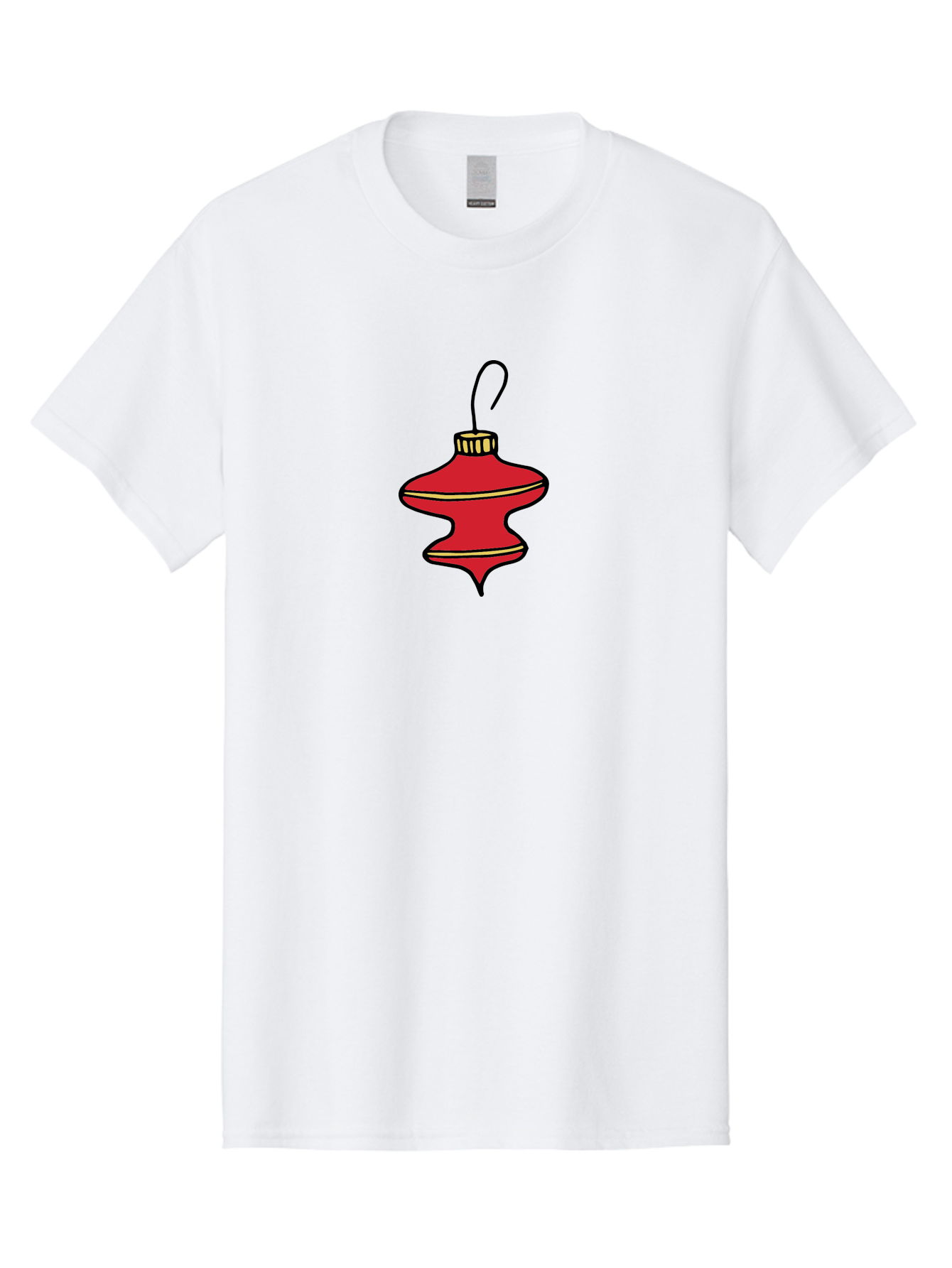 Christmas-Ornament-2 Men'S Graphic Tee, 100% Cotton, Comfortable Casual Summer Wear, Machine Washable, Christmas Decoration, Red Ornament, Festive Decor, Holiday Season, Christmas Tree, Christmas Bauble, Golden Details, Cartoon Style -  Aaa810