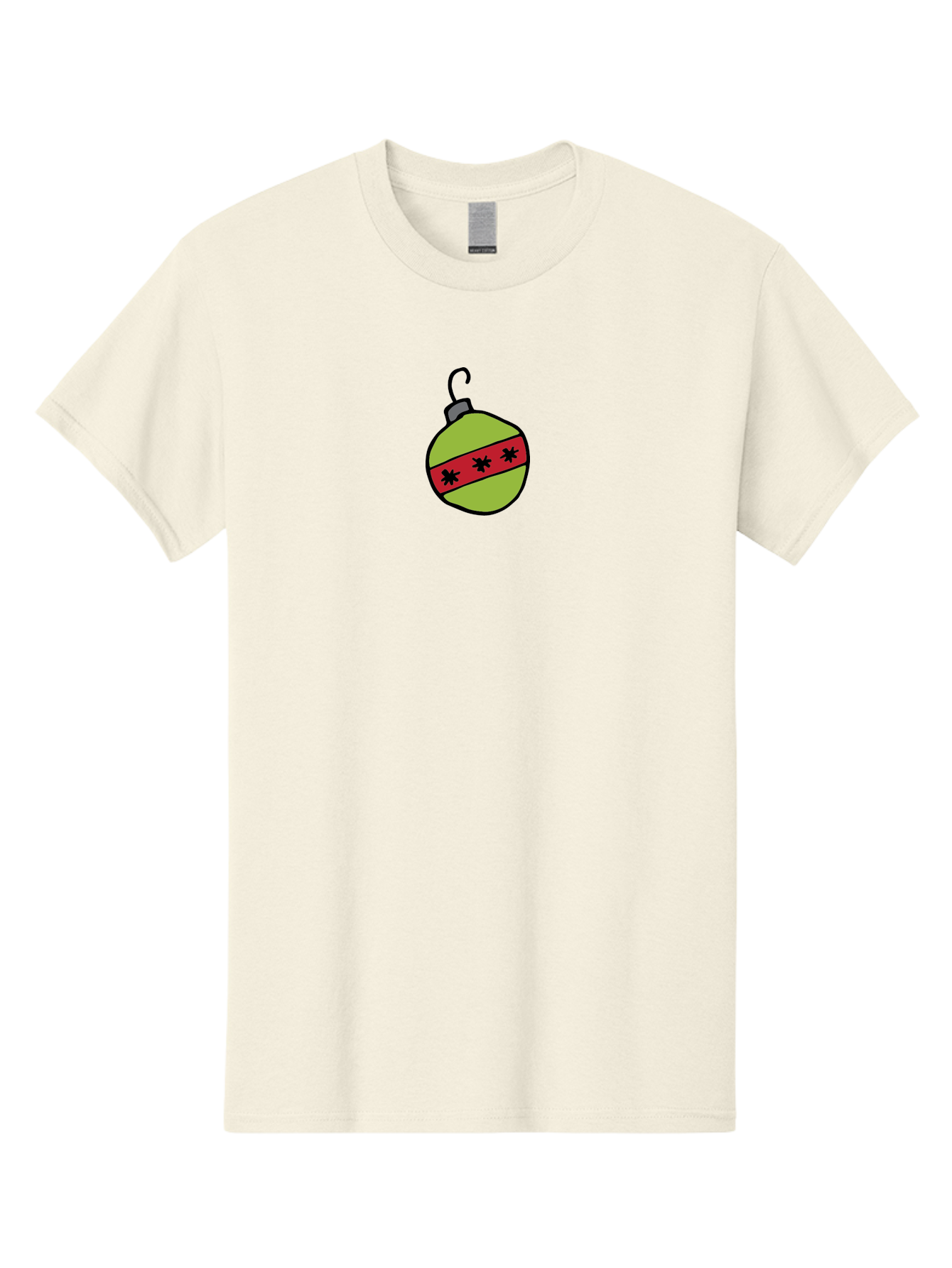 Christmas-Ornament-4 Men'S Graphic Tee, 100% Cotton, Comfortable Casual Summer Wear, Machine Washable, Christmas Ornament, Festive Decoration, Holiday Decor, Red And Green Colors, Asterisks Pattern, Winter Wonderland, -  Aaa812