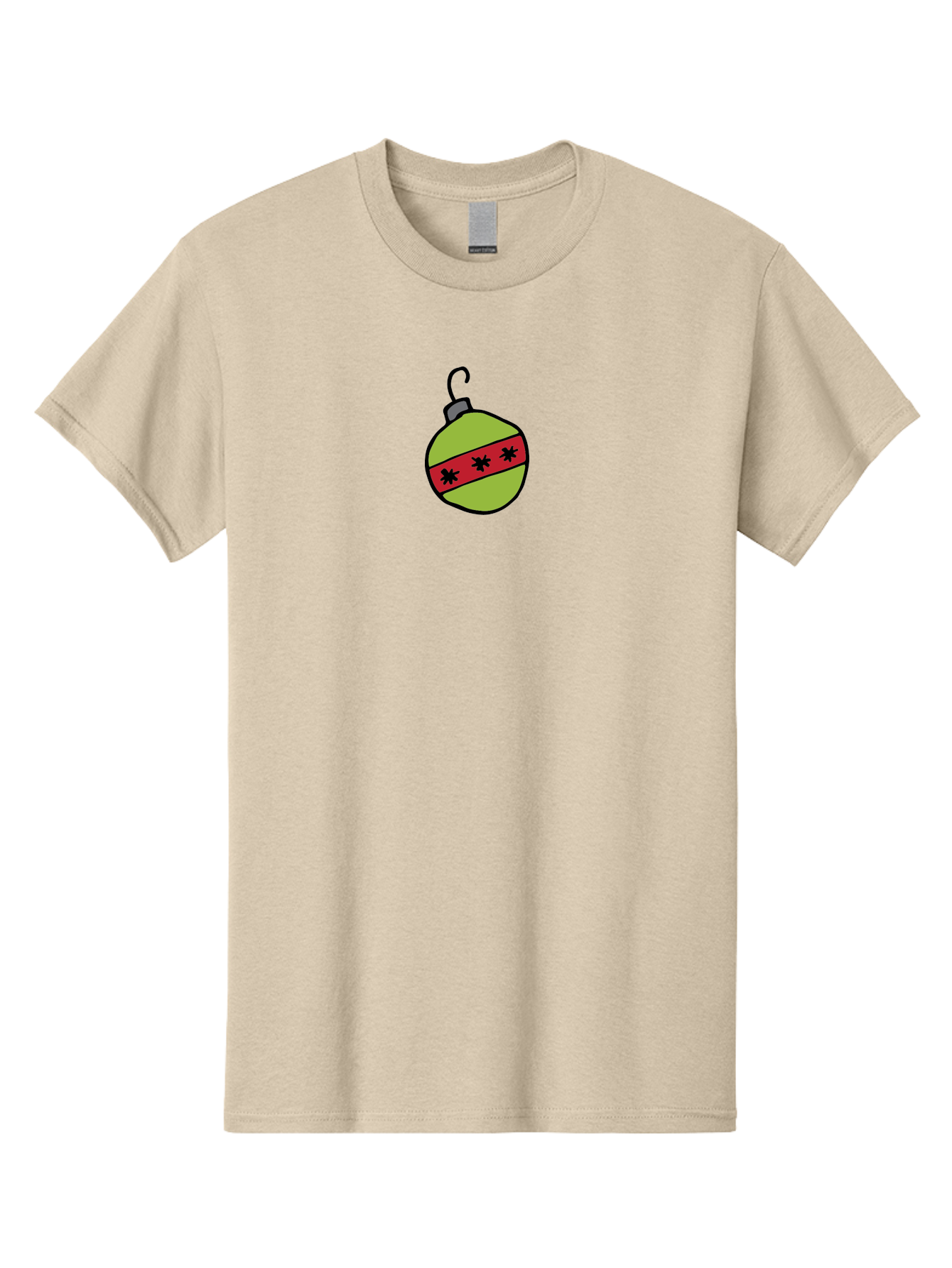 Christmas-Ornament-4 Men'S Graphic Tee, 100% Cotton, Comfortable Casual Summer Wear, Machine Washable, Christmas Ornament, Festive Decoration, Holiday Decor, Red And Green Colors, Asterisks Pattern, Winter Wonderland, -  Aaa812