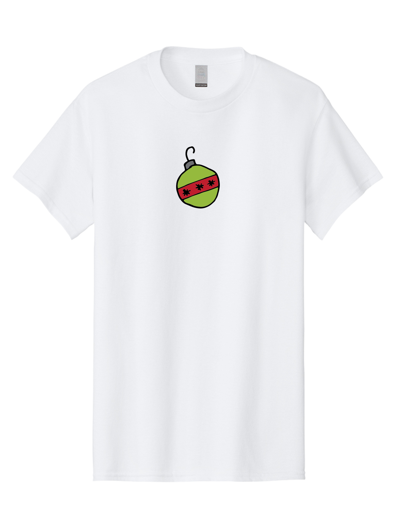 Christmas-Ornament-4 Men'S Graphic Tee, 100% Cotton, Comfortable Casual Summer Wear, Machine Washable, Christmas Ornament, Festive Decoration, Holiday Decor, Red And Green Colors, Asterisks Pattern, Winter Wonderland, -  Aaa812