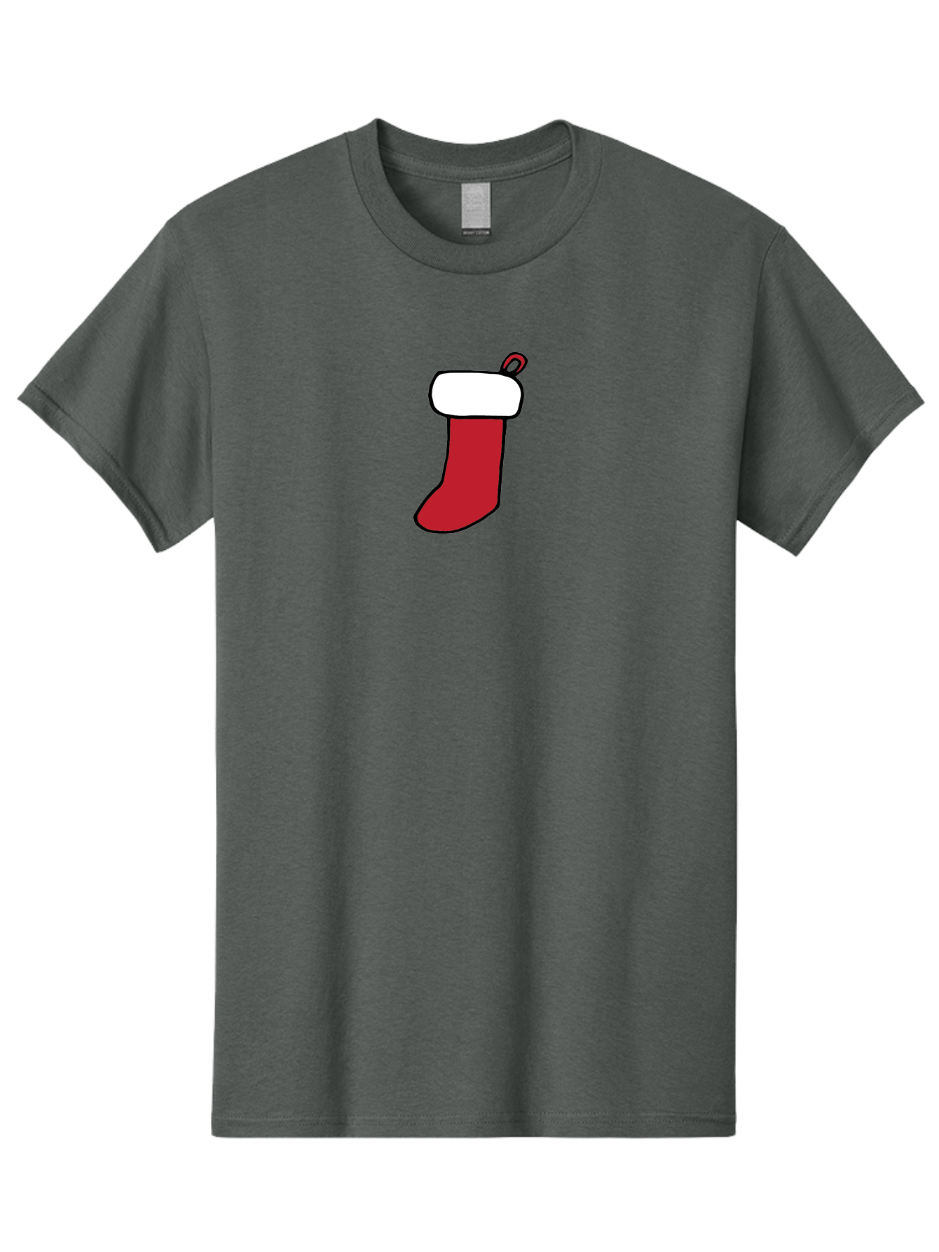 Christmas-Stocking-2 Men'S Graphic Tee, 100% Cotton, Comfortable Casual Summer Wear, Machine Washable, Christmas Stocking, Red And White, Festive Decor, Holiday Season, Merry Christmas, Winter Wonderland, Seasonal Illustration -  Aaa820