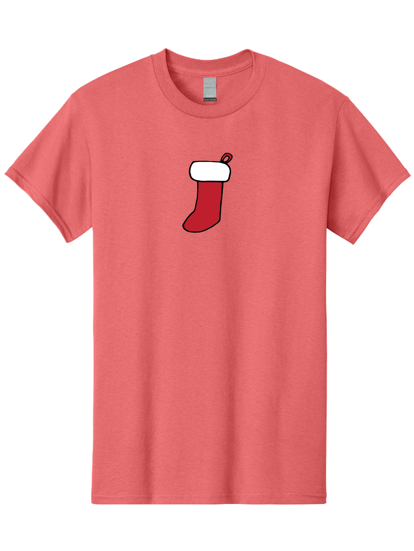 Christmas-Stocking-2 Men'S Graphic Tee, 100% Cotton, Comfortable Casual Summer Wear, Machine Washable, Christmas Stocking, Red And White, Festive Decor, Holiday Season, Merry Christmas, Winter Wonderland, Seasonal Illustration -  Aaa820