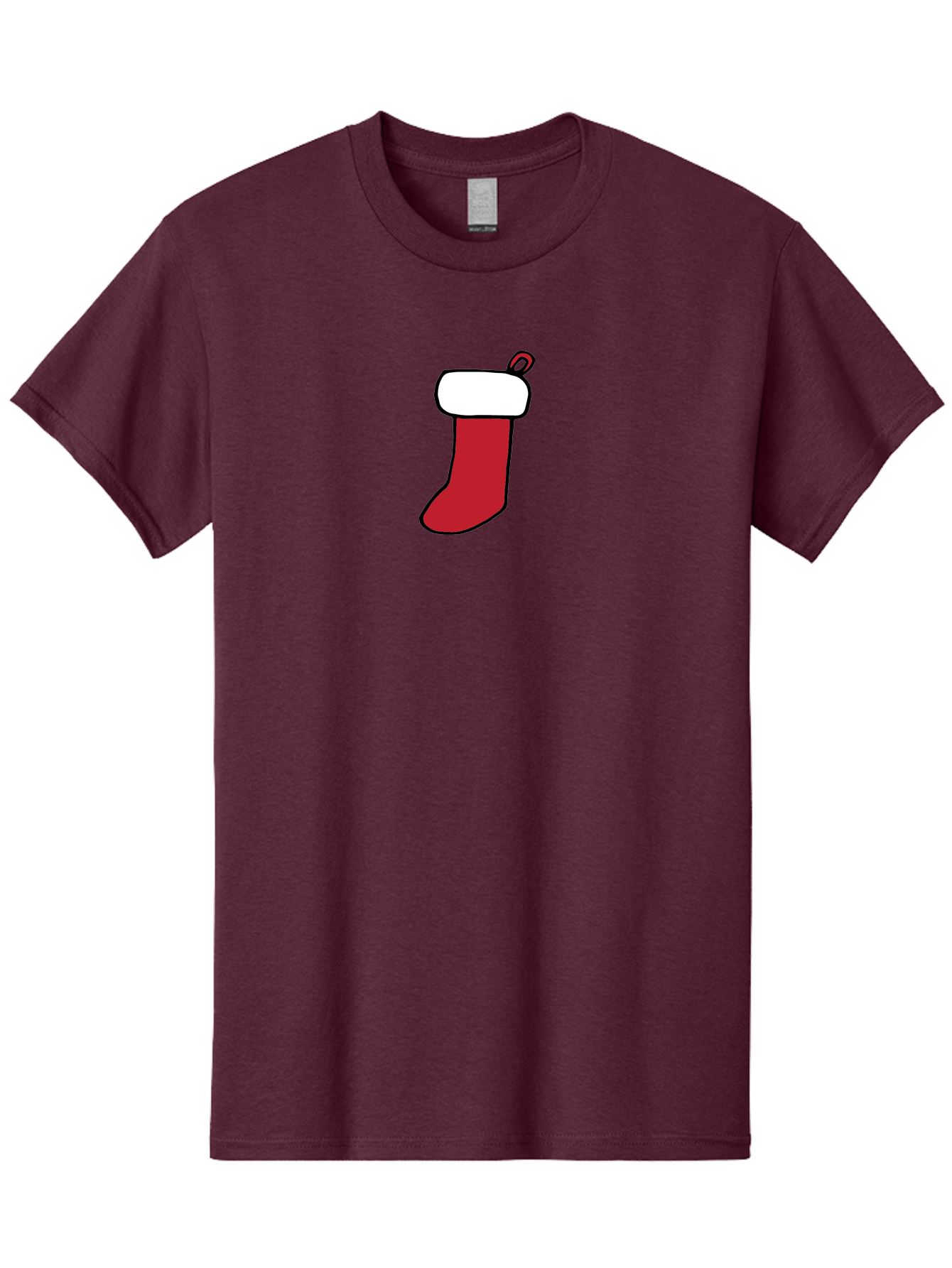 Christmas-Stocking-2 Men'S Graphic Tee, 100% Cotton, Comfortable Casual Summer Wear, Machine Washable, Christmas Stocking, Red And White, Festive Decor, Holiday Season, Merry Christmas, Winter Wonderland, Seasonal Illustration -  Aaa820