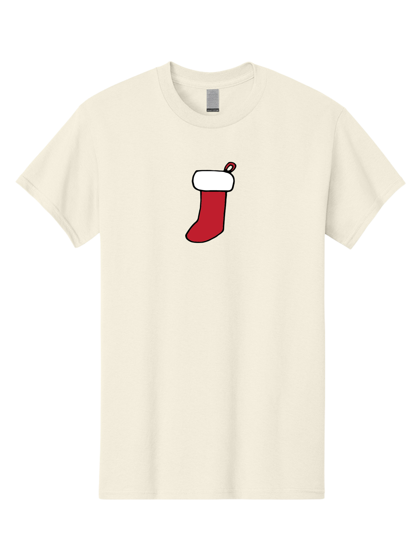 Christmas-Stocking-2 Men'S Graphic Tee, 100% Cotton, Comfortable Casual Summer Wear, Machine Washable, Christmas Stocking, Red And White, Festive Decor, Holiday Season, Merry Christmas, Winter Wonderland, Seasonal Illustration -  Aaa820