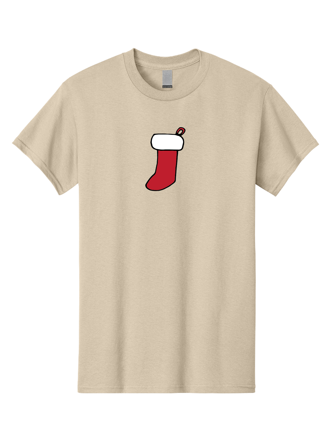 Christmas-Stocking-2 Men'S Graphic Tee, 100% Cotton, Comfortable Casual Summer Wear, Machine Washable, Christmas Stocking, Red And White, Festive Decor, Holiday Season, Merry Christmas, Winter Wonderland, Seasonal Illustration -  Aaa820