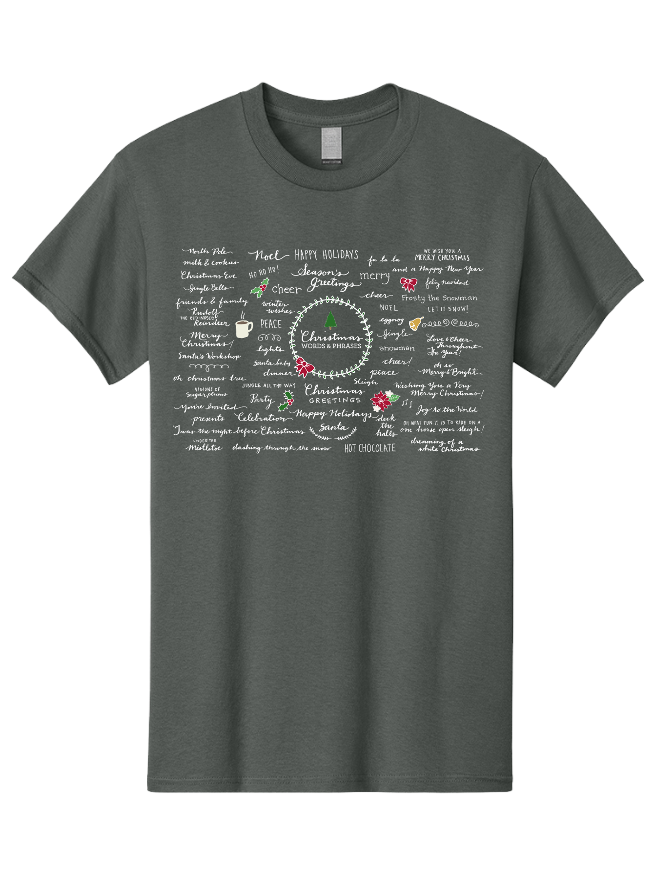 Christmas-Wishes-Blessings Men'S Graphic Tee, 100% Cotton, Comfortable Casual Summer Wear, Machine Washable, Christmas Wishes, Holiday Cheer, Joyful Greetings, Festive Atmosphere, Happy Holidays, Christmas Tree, Celebration, Peace, -  Aaa827