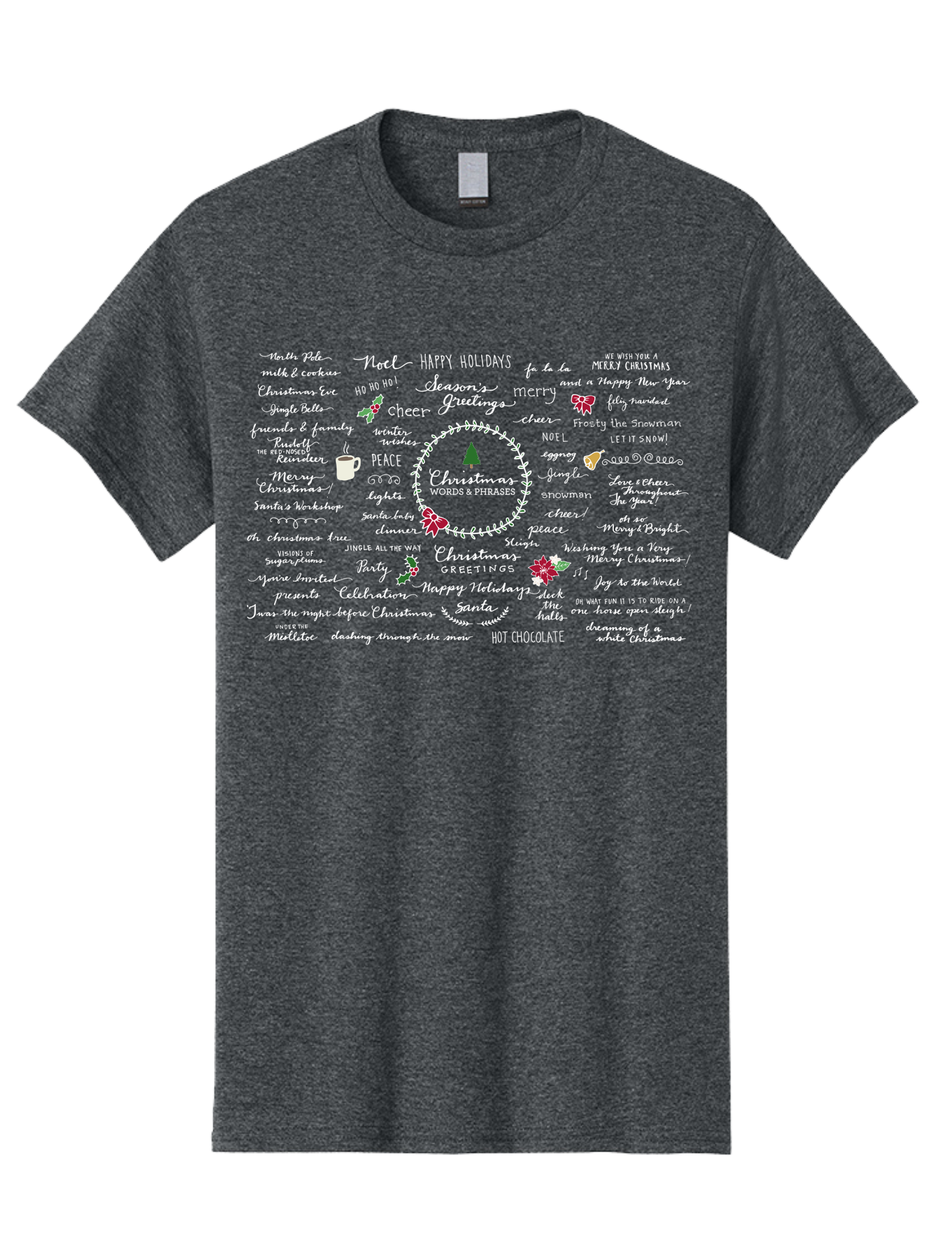 Christmas-Wishes-Blessings Men'S Graphic Tee, 100% Cotton, Comfortable Casual Summer Wear, Machine Washable, Christmas Wishes, Holiday Cheer, Joyful Greetings, Festive Atmosphere, Happy Holidays, Christmas Tree, Celebration, Peace, -  Aaa827
