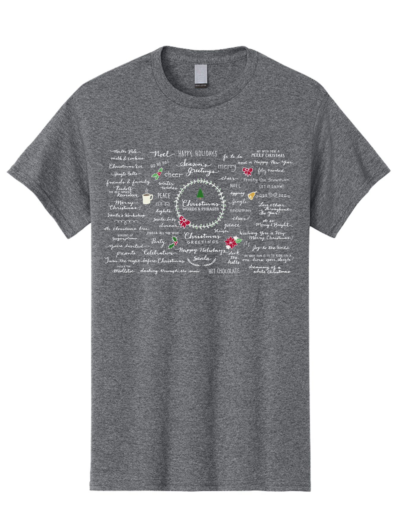 Christmas-Wishes-Blessings Men'S Graphic Tee, 100% Cotton, Comfortable Casual Summer Wear, Machine Washable, Christmas Wishes, Holiday Cheer, Joyful Greetings, Festive Atmosphere, Happy Holidays, Christmas Tree, Celebration, Peace, -  Aaa827
