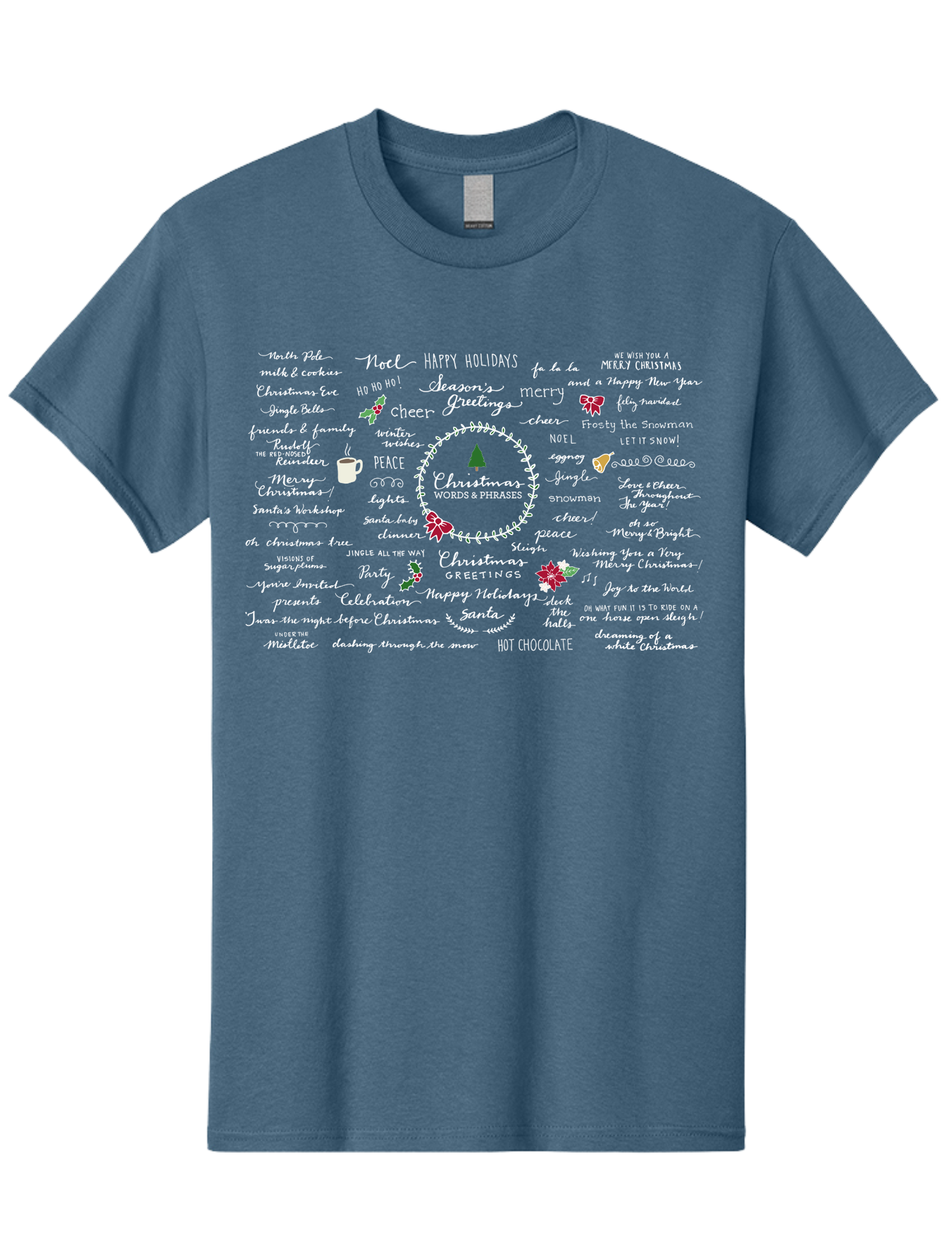 Christmas-Wishes-Blessings Men'S Graphic Tee, 100% Cotton, Comfortable Casual Summer Wear, Machine Washable, Christmas Wishes, Holiday Cheer, Joyful Greetings, Festive Atmosphere, Happy Holidays, Christmas Tree, Celebration, Peace, -  Aaa827