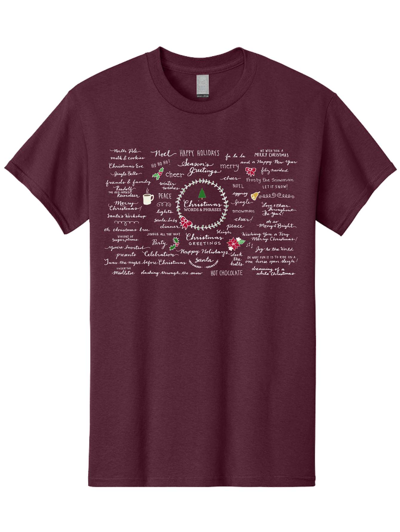 Christmas-Wishes-Blessings Men'S Graphic Tee, 100% Cotton, Comfortable Casual Summer Wear, Machine Washable, Christmas Wishes, Holiday Cheer, Joyful Greetings, Festive Atmosphere, Happy Holidays, Christmas Tree, Celebration, Peace, -  Aaa827