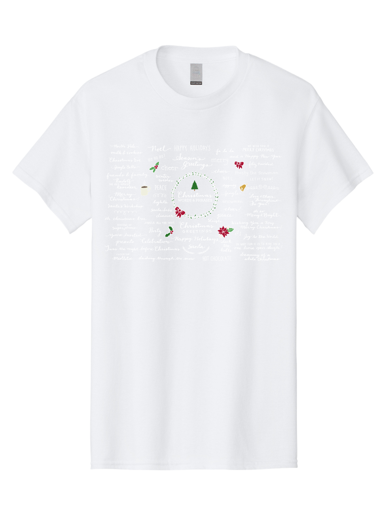Christmas-Wishes-Blessings Men'S Graphic Tee, 100% Cotton, Comfortable Casual Summer Wear, Machine Washable, Christmas Wishes, Holiday Cheer, Joyful Greetings, Festive Atmosphere, Happy Holidays, Christmas Tree, Celebration, Peace, -  Aaa827