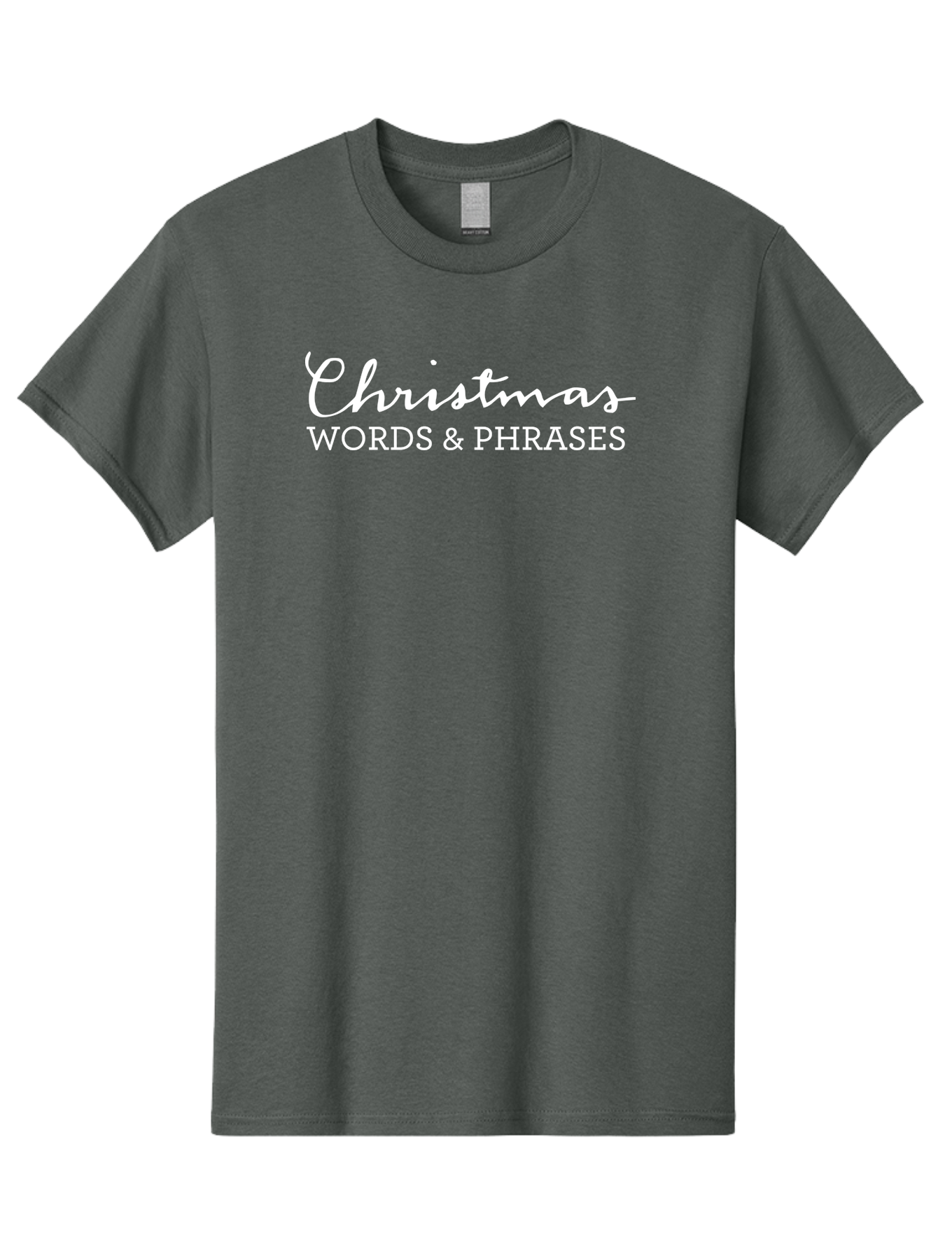 Christmas-Words-Phrases Men'S Graphic Tee, 100% Cotton, Comfortable Casual Summer Wear, Machine Washable, Christmas Words, Holiday Phrases, Festive Language, Christmas Vocabulary, Winter Phrases, Seasonal Expressions, Christmas Terminology -  Aaa830