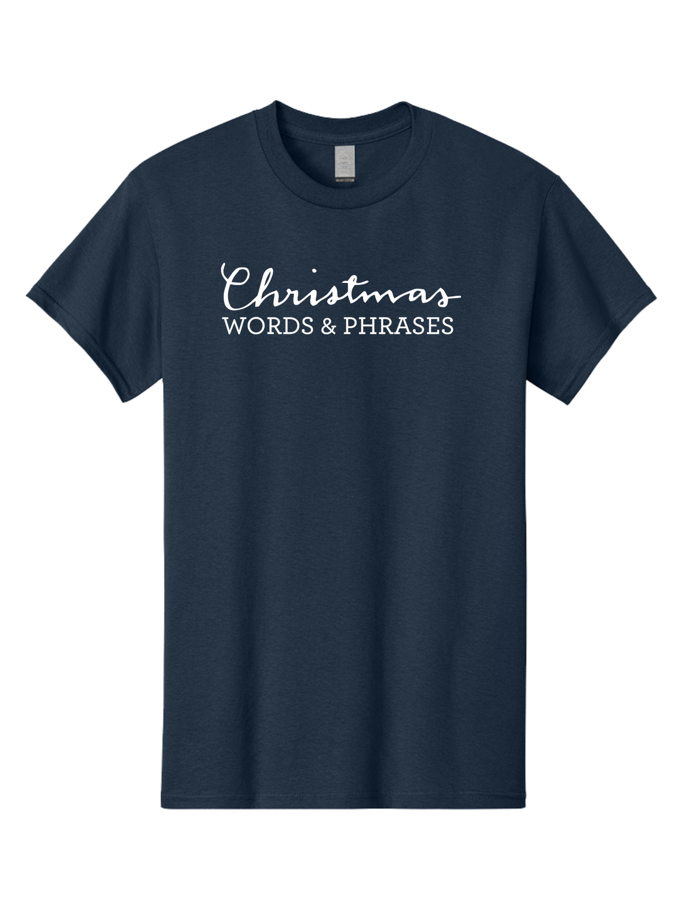 Christmas-Words-Phrases Men'S Graphic Tee, 100% Cotton, Comfortable Casual Summer Wear, Machine Washable, Christmas Words, Holiday Phrases, Festive Language, Christmas Vocabulary, Winter Phrases, Seasonal Expressions, Christmas Terminology -  Aaa830
