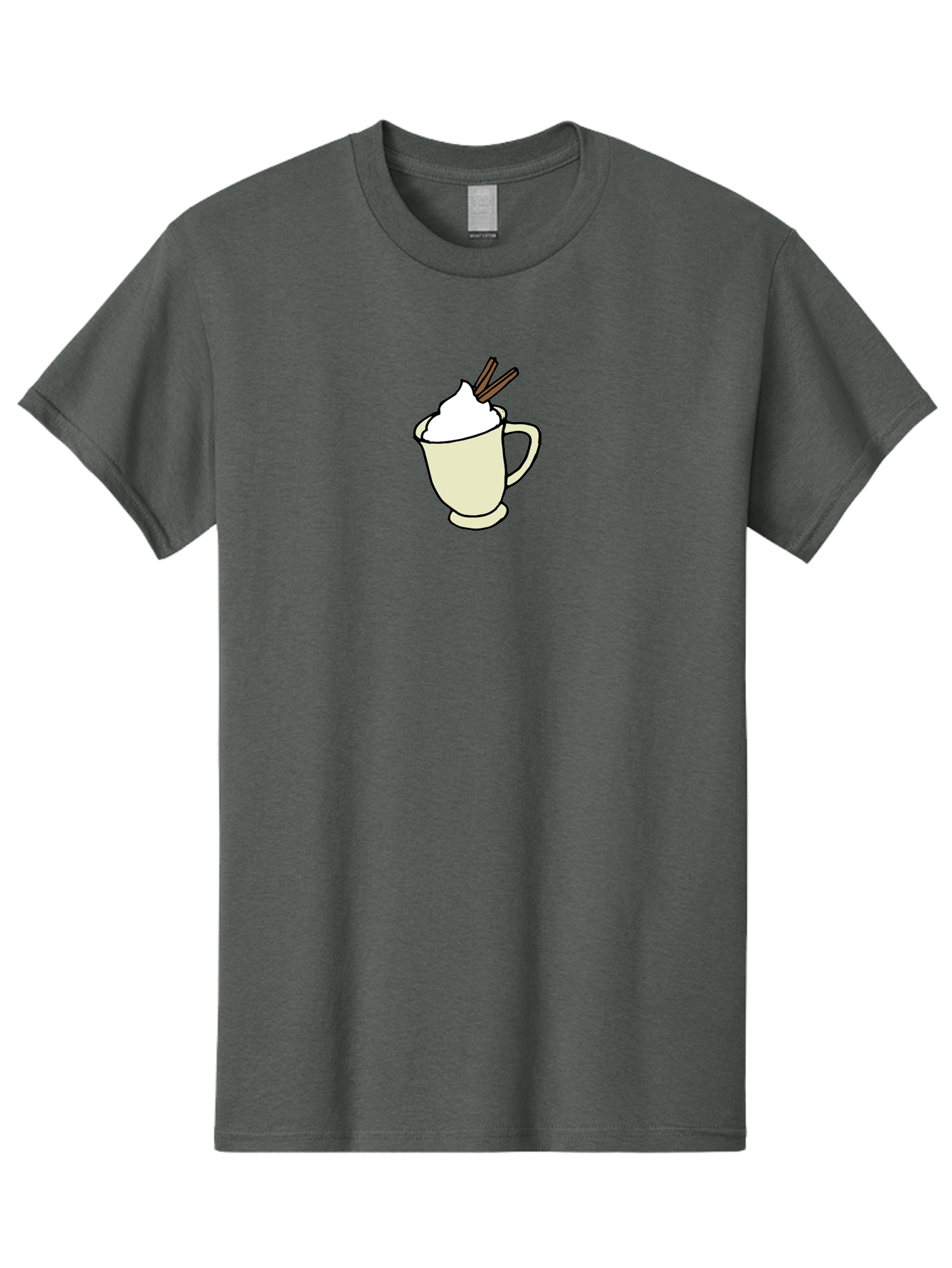 Cinnamon-Cappuccino Men'S Graphic Tee, 100% Cotton, Comfortable Casual Summer Wear, Machine Washable, Hot Chocolate, Whipped Cream, Cinnamon Sticks, Warm Beverage, Coffee Drink, Sweet Treat, Comforting Drink, Creamy Texture -  Aaa833